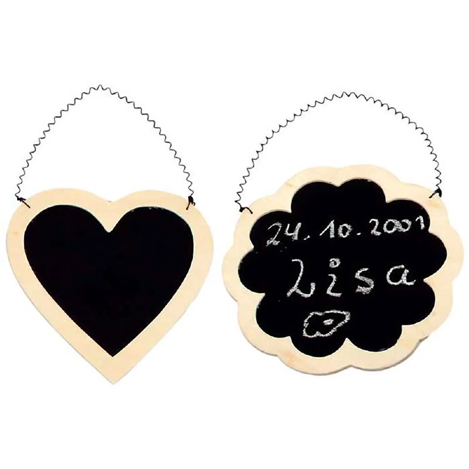 Mini Lavagnette Cuore e Fiore – 15x15 Cm - Soggetti in legno