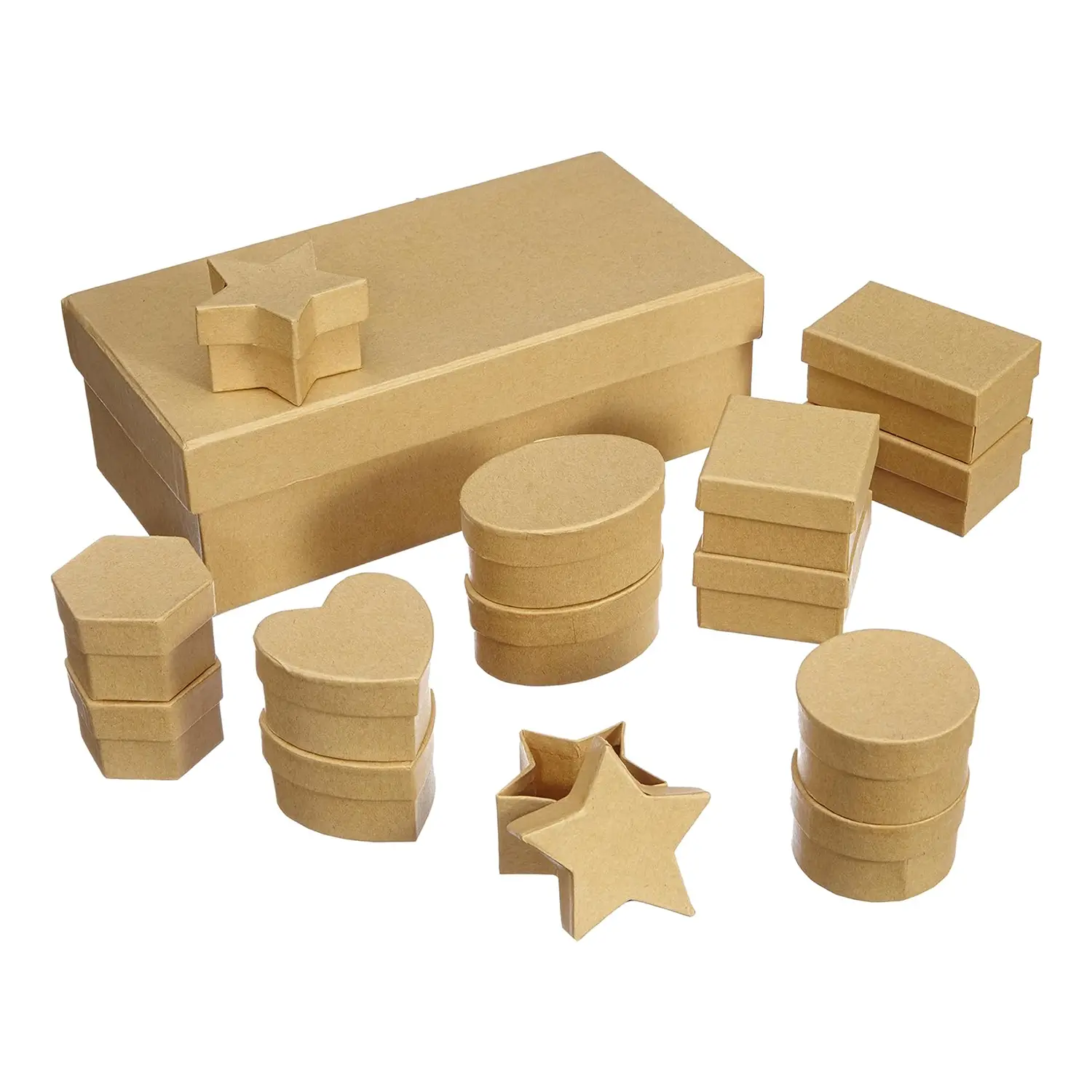 Scatole in Cartone Assortite – 14 Pezzi - Sughero e cartapesta