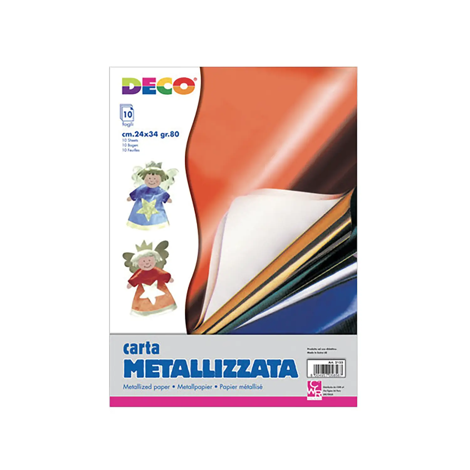 Carta Metal Assortita - 10 Fogli Cm 35x50 - Carta e cartoncino