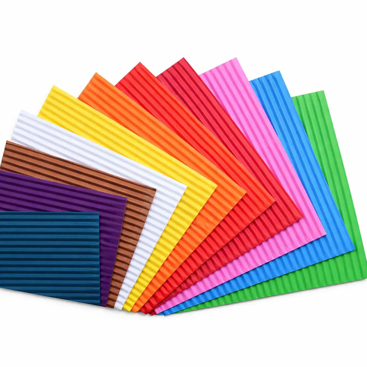 Cartoncino Ondulato Colorato cm. 35x50 10 Tinte - Carta e cartoncino