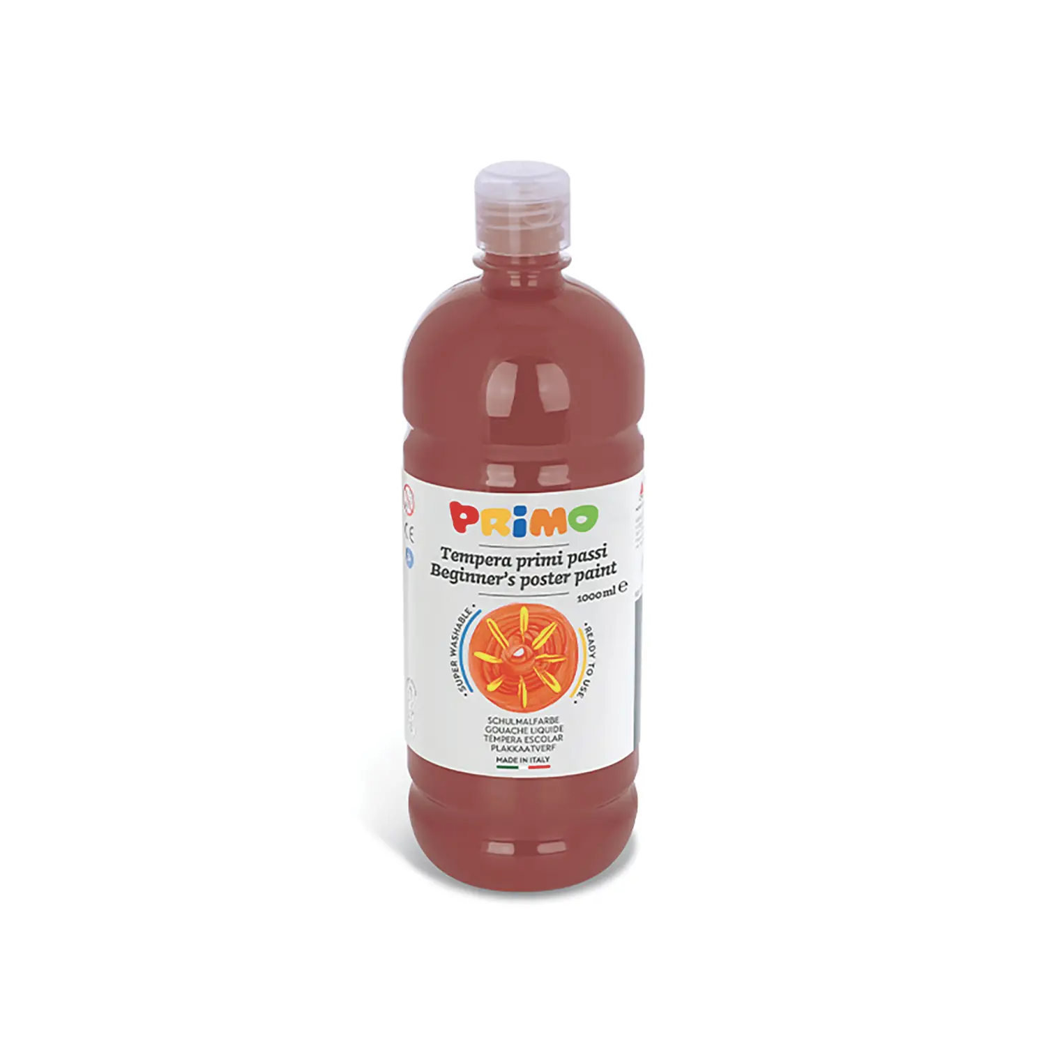Tempera Pronta Primi Passi Primo1000 ml. Terra di Siena Bruciata - Tempere