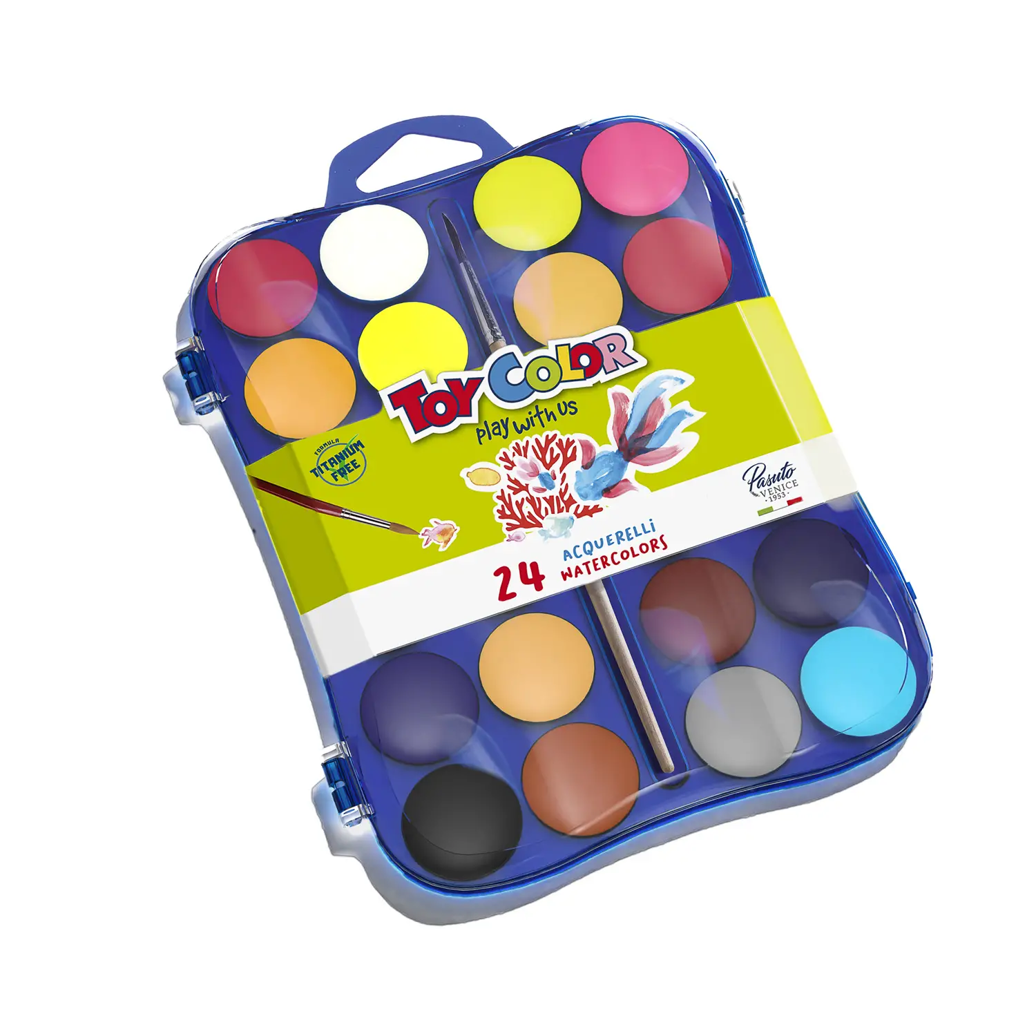 Acquerelli Basic – 24 Colori per Bambini, Studenti e Hobby Creativi - Inchiostri e acquerelli