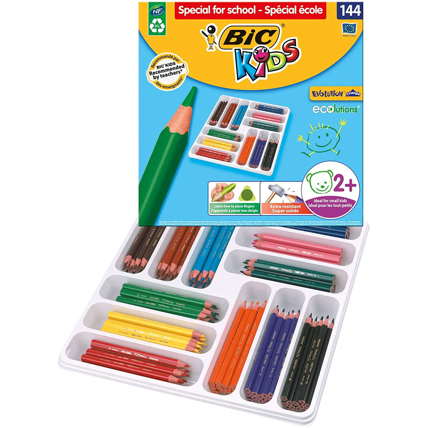 Pastelloni Evolution Triangle BIC – Classpack 144 Colori - Pastelli