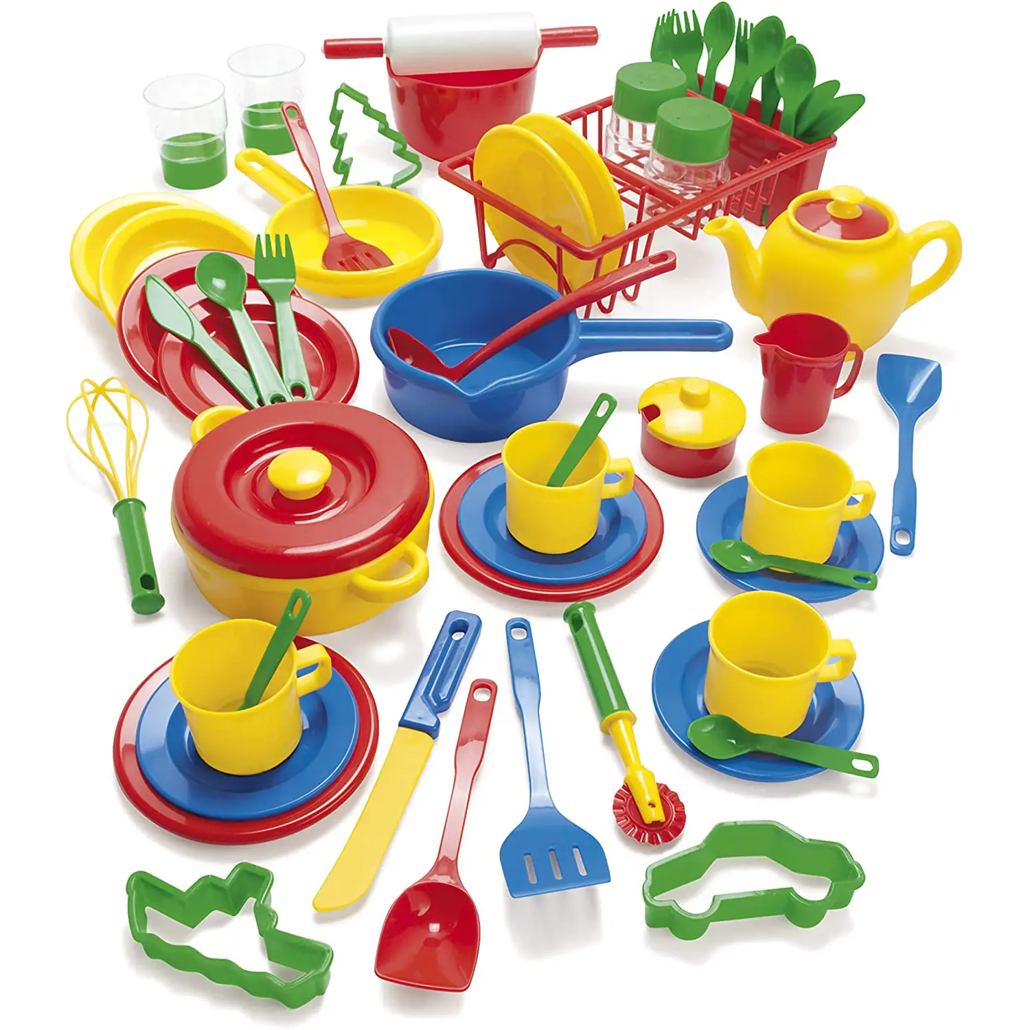 Set Piatti e Stoviglie con Scolapiatti – 59 Elementi - Cucine e gioco simbolico