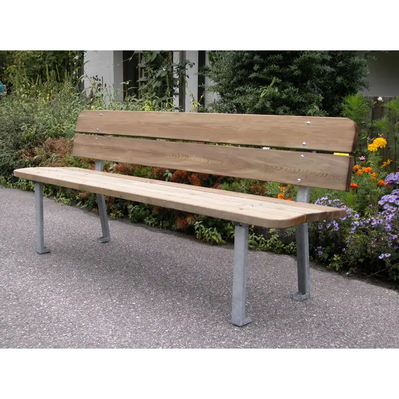 Panchina da Esterno in Legno e Acciaio, Lunghezza 150 cm, Altezza Seduta 45 cm - Playgrounds e giostre