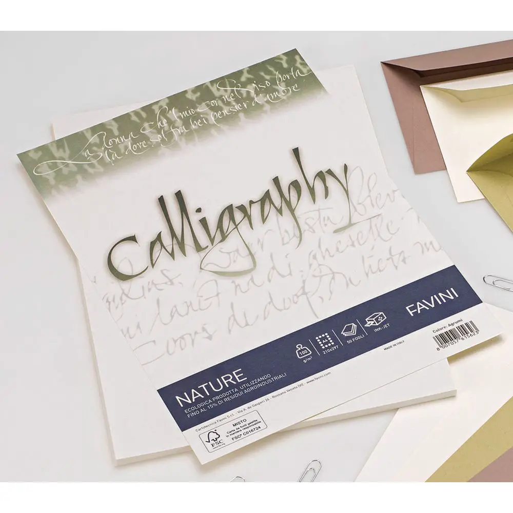 Carta Calligraphy Nature A4 200 gr – 50 Fogli - Alga - Carta e cartoncino