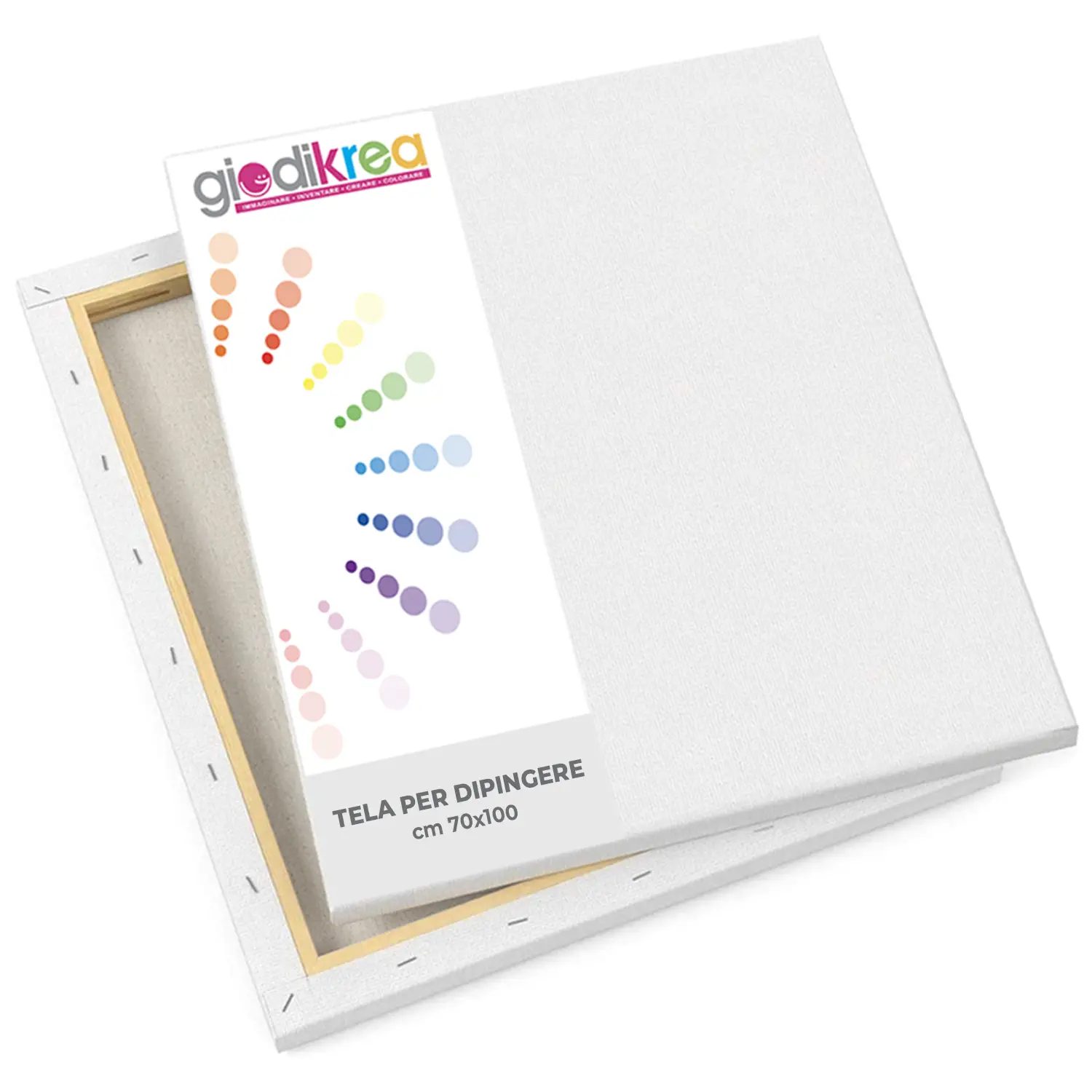 Tela per Dipingere 70x100 cm – 100% Cotone su Telaio in Legno - Pennelli e accessori