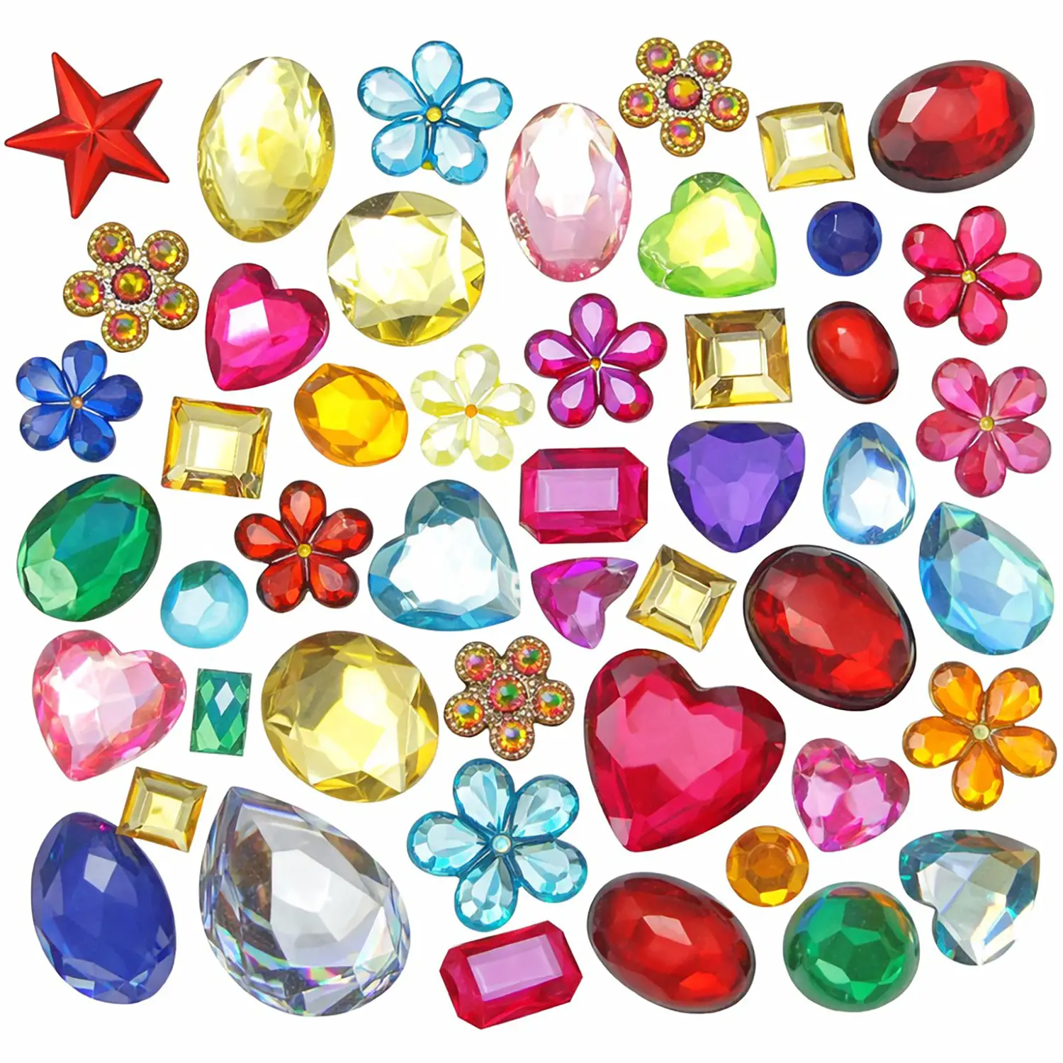 Gioielli Adesivi Decorativi – 70 g (Circa 55 Pezzi) - Applicazioni e decori