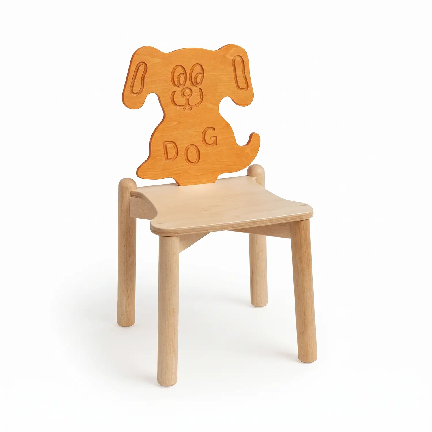 Sedia Nido e Scuola dell’Infanzia – Impilabile in Legno di Faggio con Orsetto - Sedie in legno
