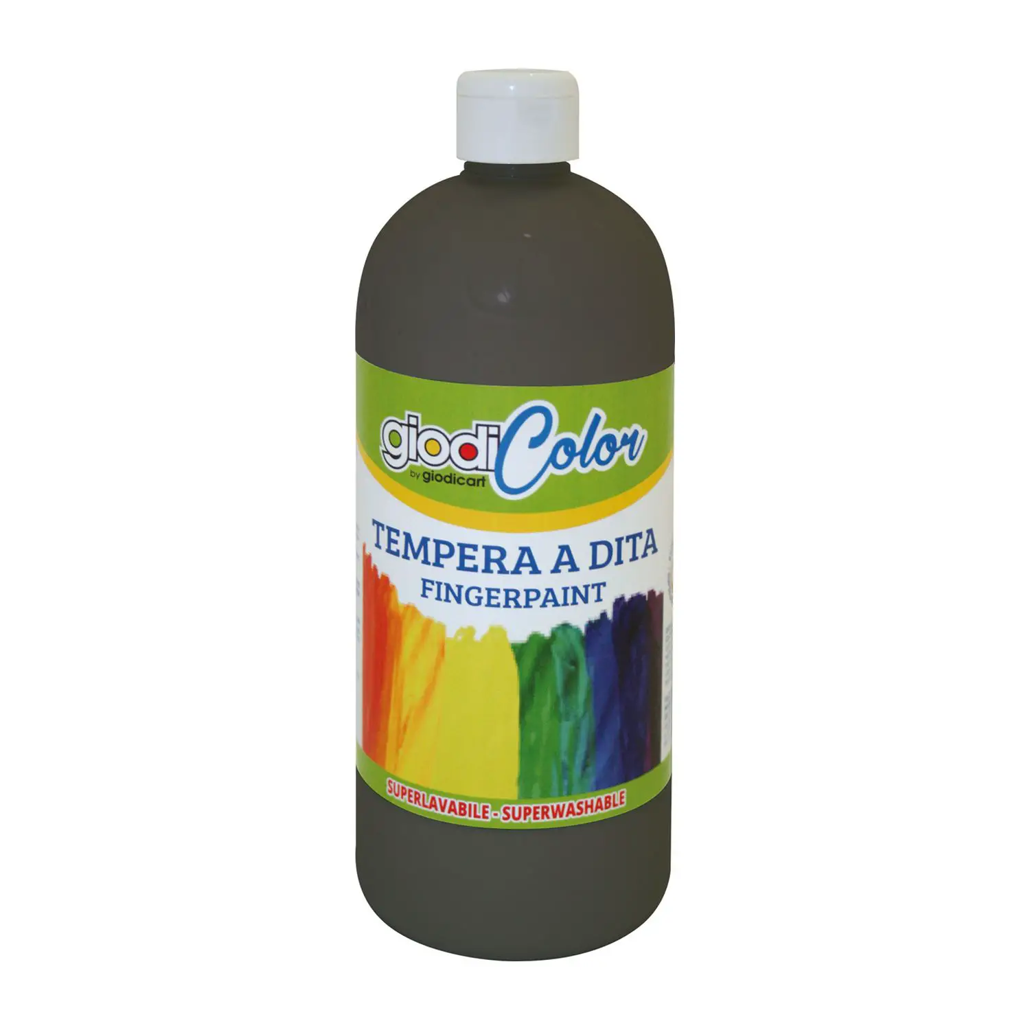 Colori a Dita Giodicolor per Nido e Infanzia - Tempera 1000 ml - Nero - Tempere