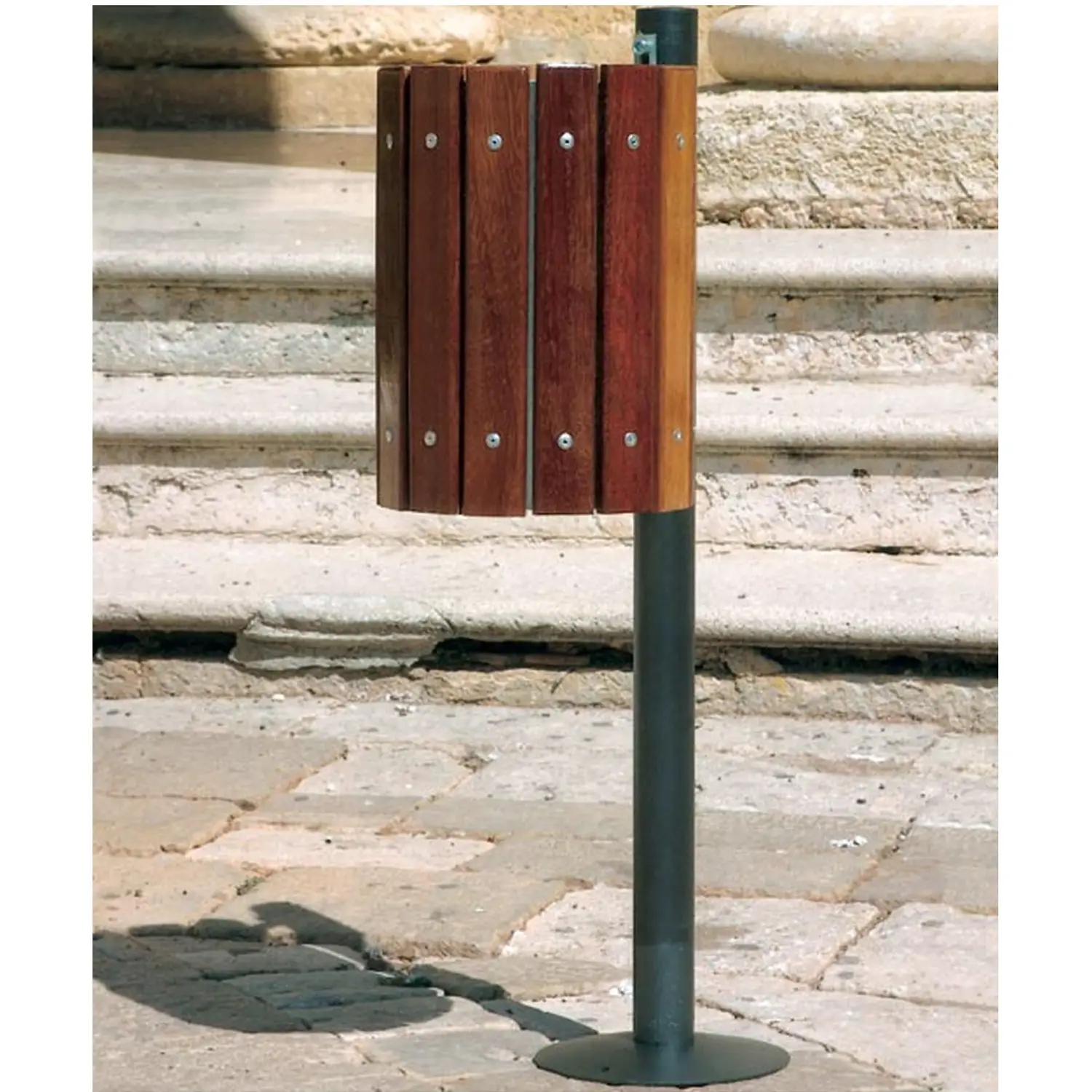 CESTINO CILINDRICO RIVESTITO IN IROKO - Palestrine