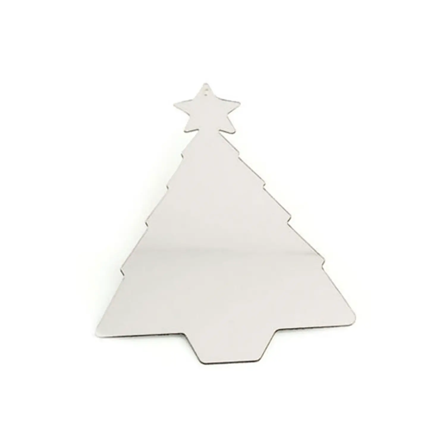 Specchi Acrilici Appendibili Abeti - 15x5 cm - Set 6 Pezzi - Cellulosa Plastica Polistirolo