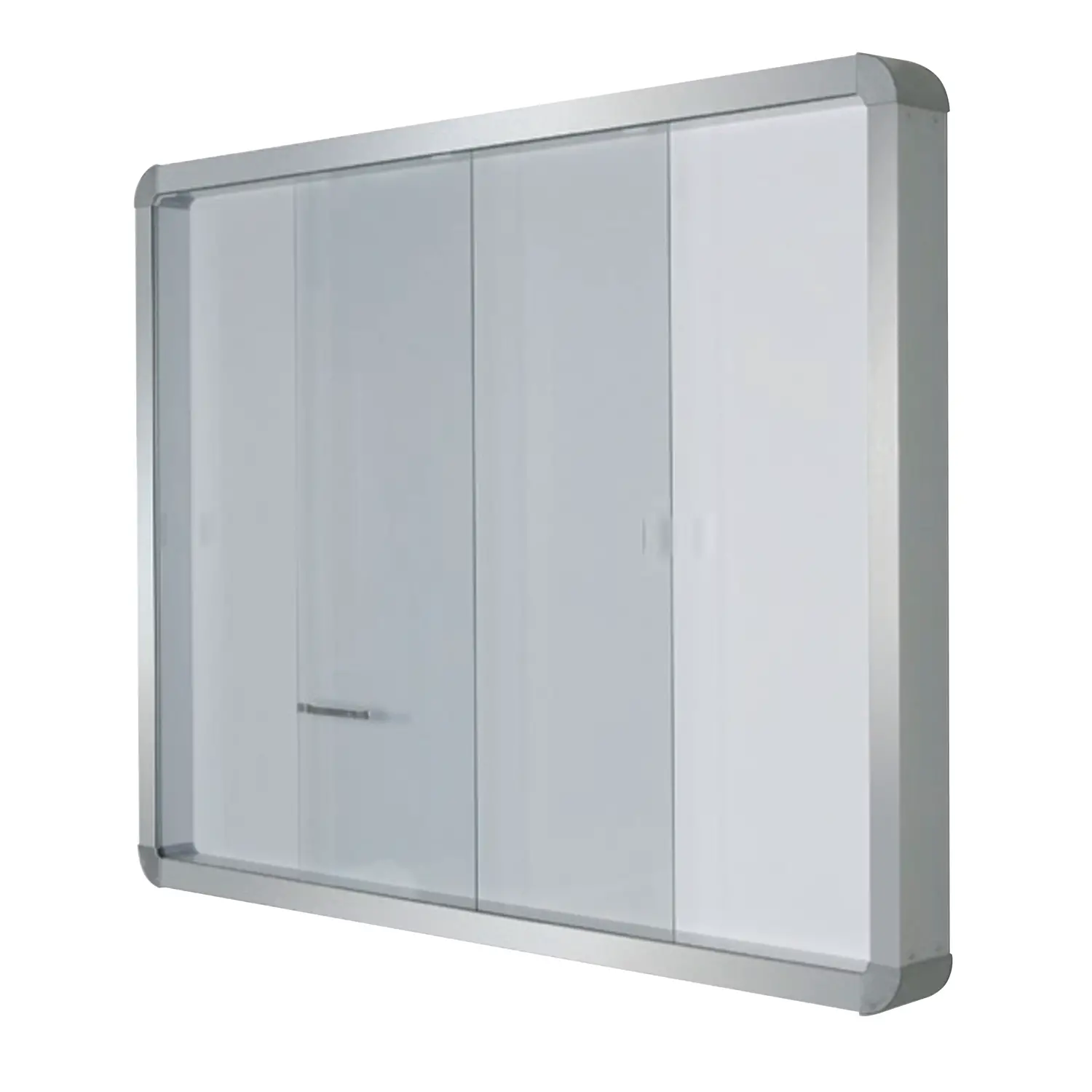 Bacheca Murale in Acciaio cm 100x150 con Ante Scorrevoli in Vetro e Serratura - espositori e bacheche