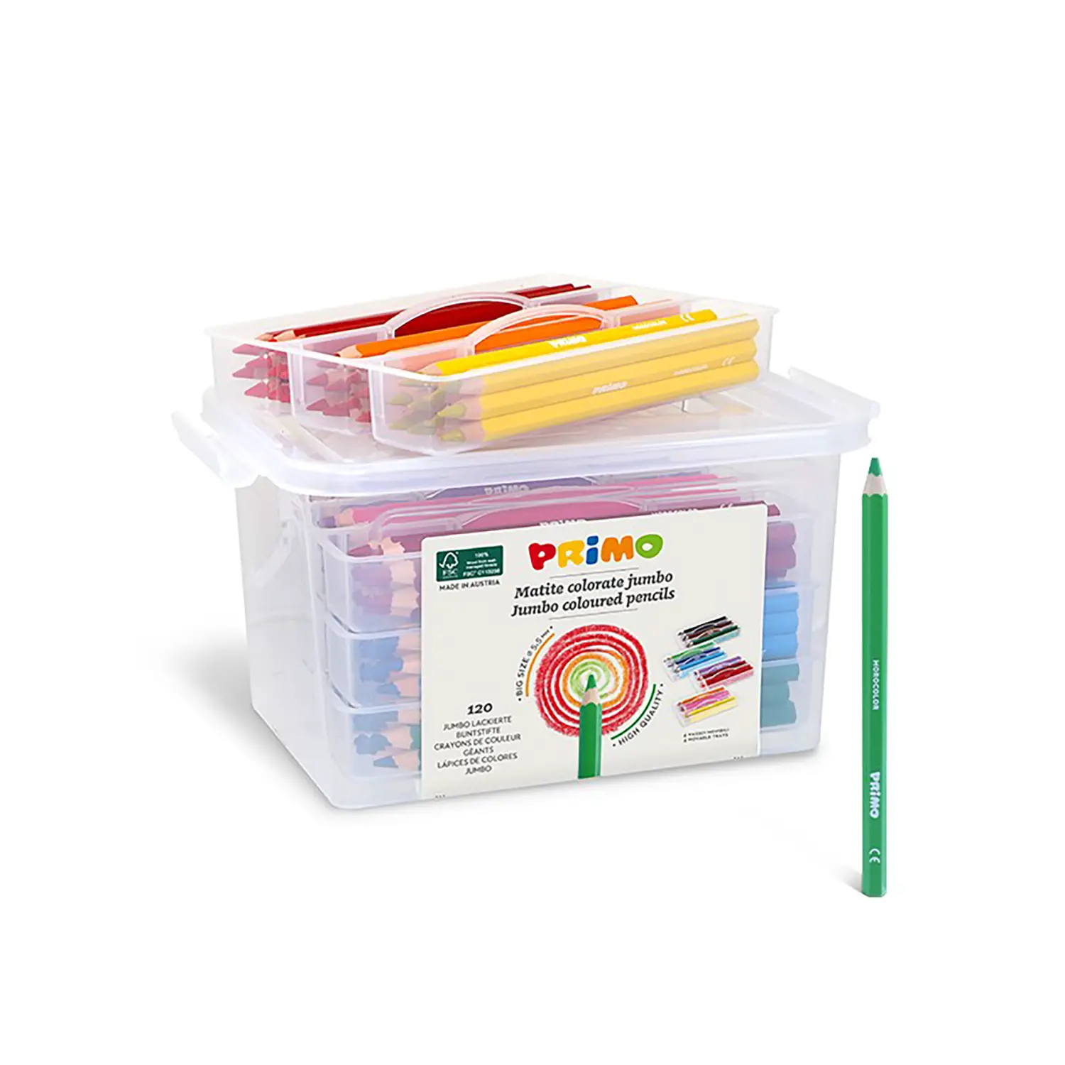Schoolpack 120 Pastelli Primo – 12 Colori | Pastelli Maxi per Bambini - Pastelli