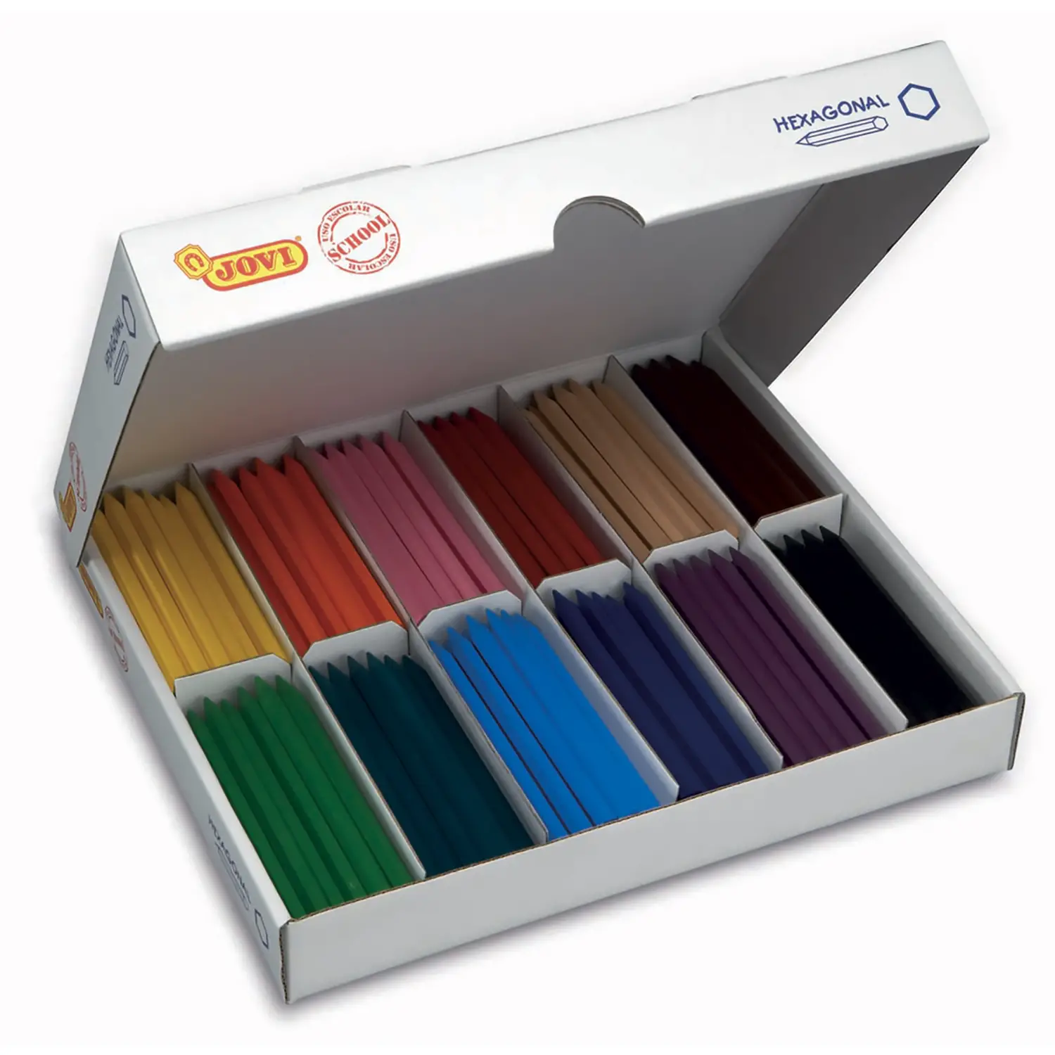 Pastelli a Cera Plastici JOVI – Confezione da 300 Pezzi in 12 Colori - Pastelli a cera