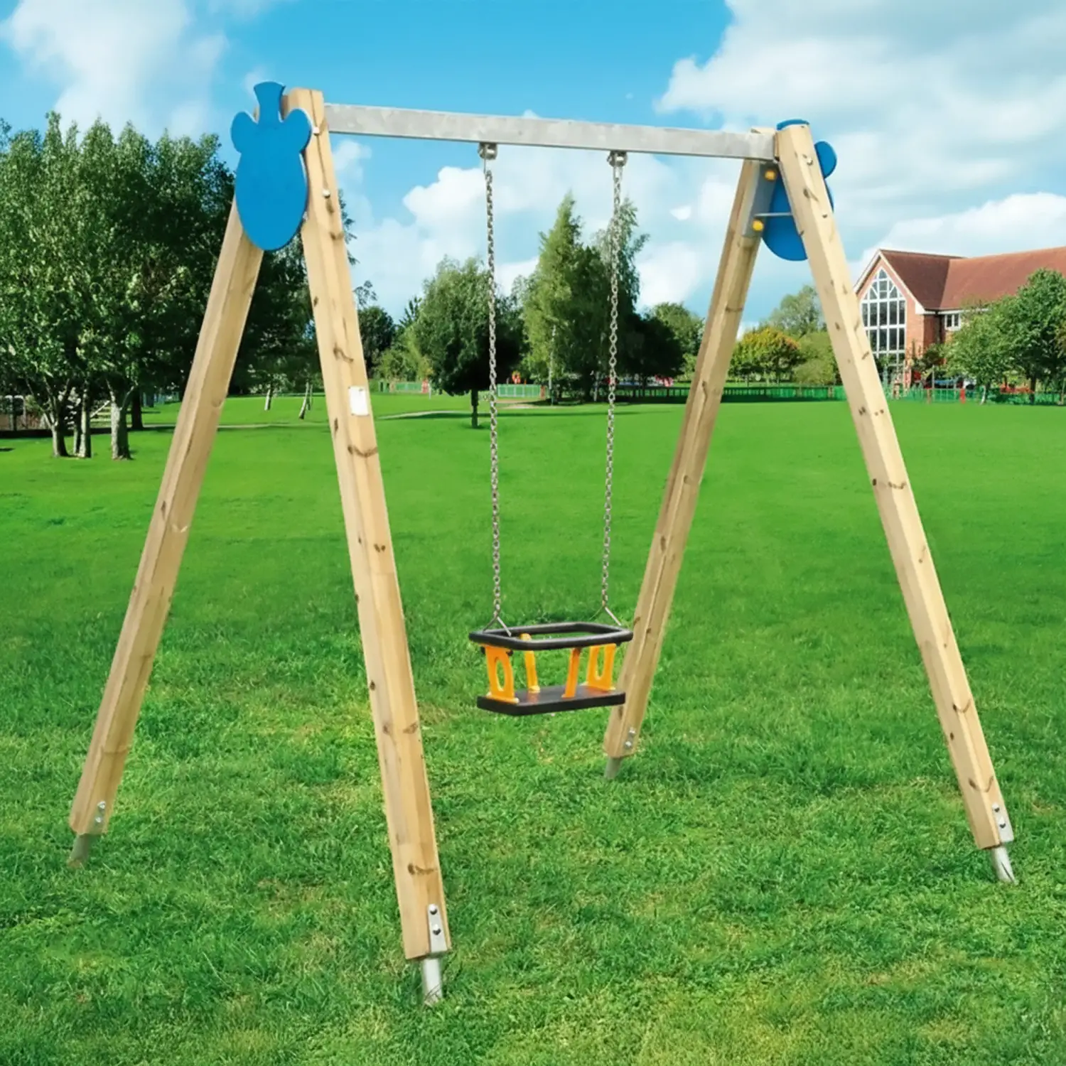 Altalena in Legno 1 Posto – Seggiolino a Gabbia - Palestrine