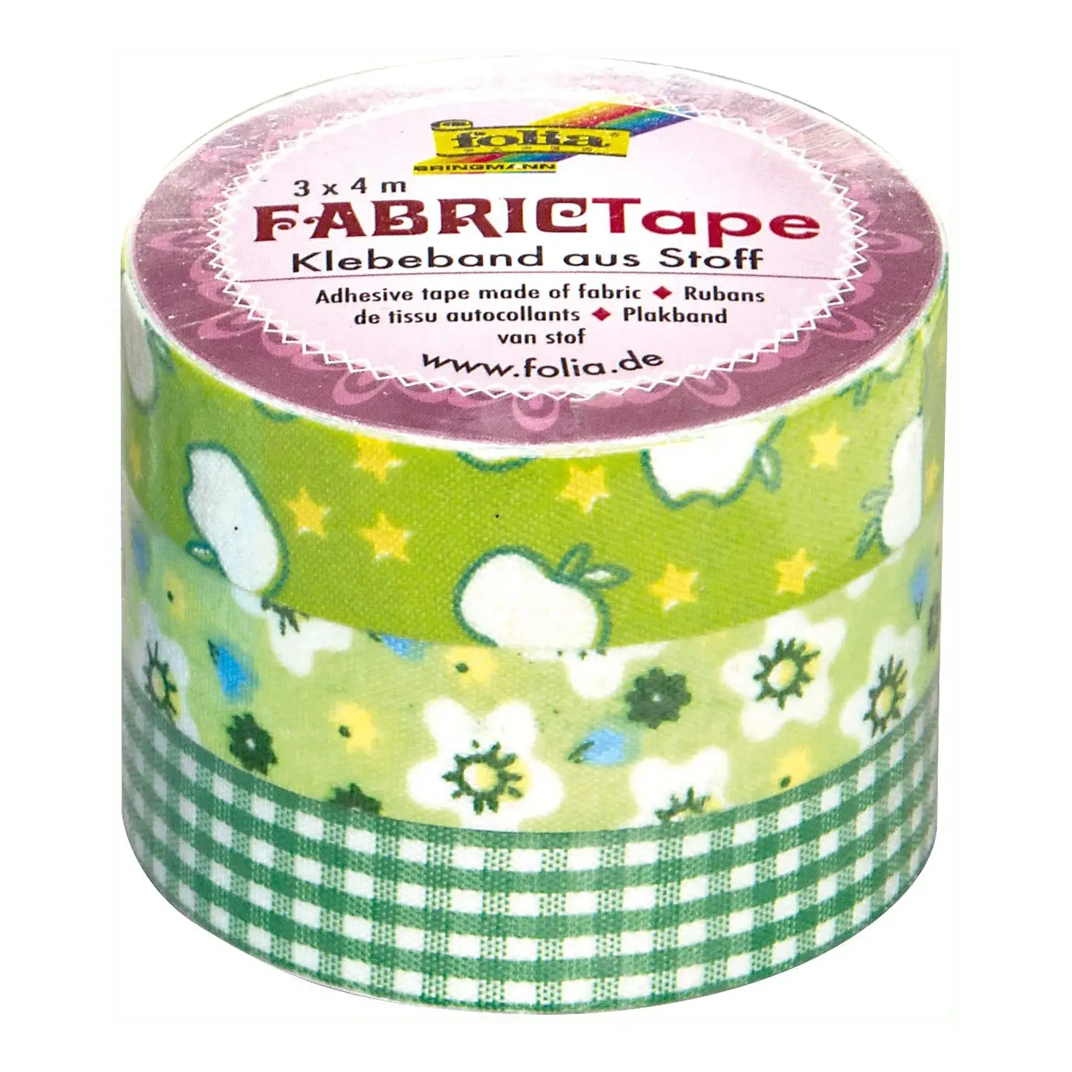 Nastro Decorativo Primavera Verde 3 Rotoli 15mm. x 4mt - Carta e cartoncino