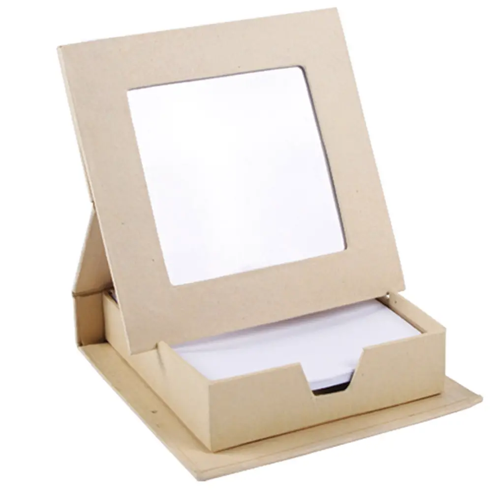 Scatola in Cartone Pressato con Notes – 11,5x11,5x12,5 cm - Sughero e cartapesta