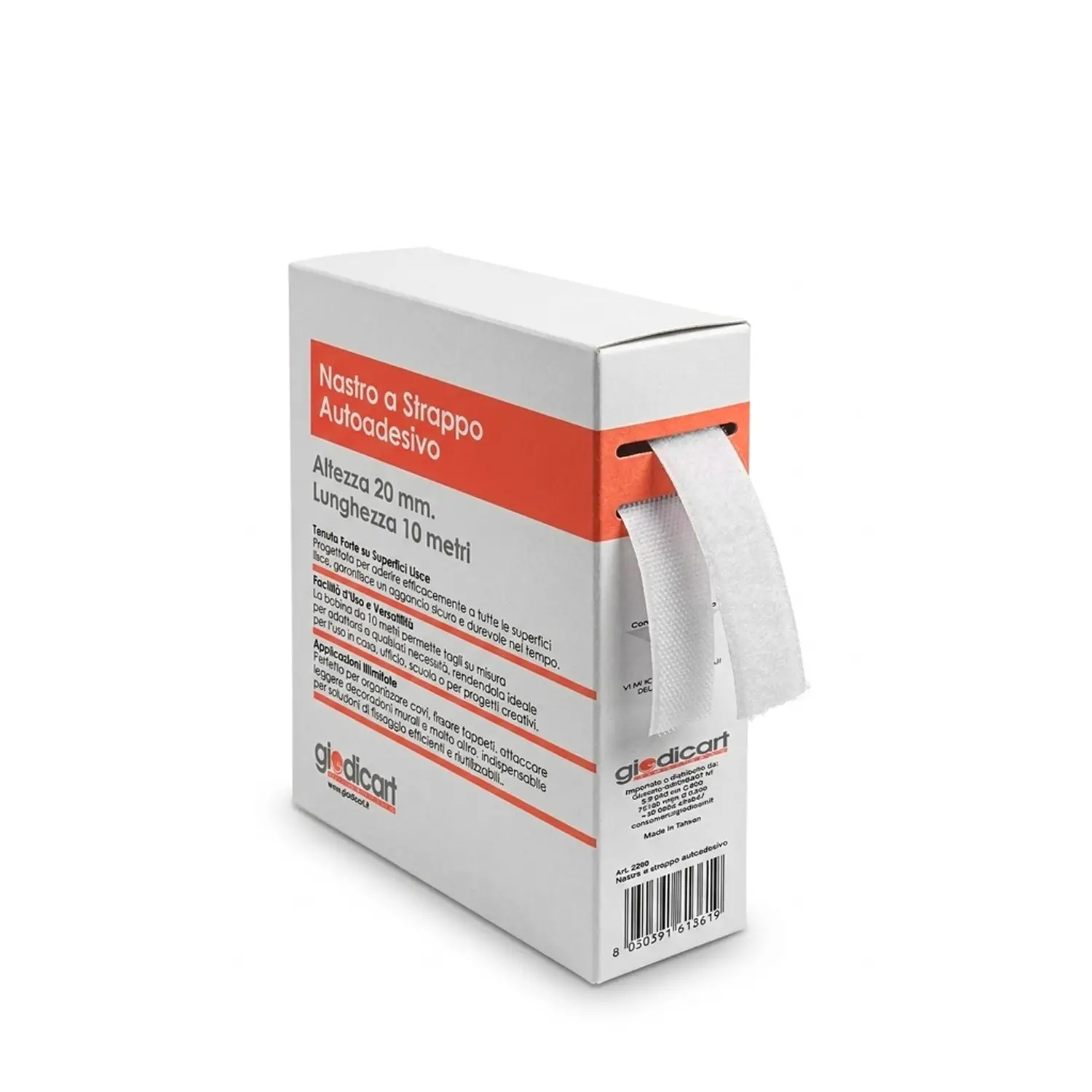 Sistema a Strappo Adesivo (tipo Velcro) – Bobina da 2 cm x 10 m - Nastri adesivi e colle