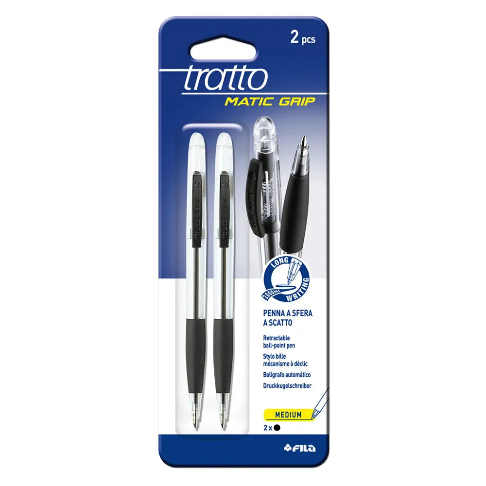 Penna Tratto Matic Grip Nera - penne pennarelli ufficio