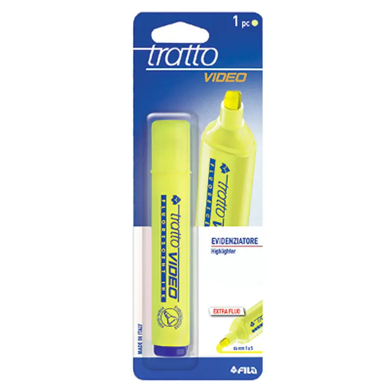Evidenziatore Tratto Video Blister FILA – Giallo - penne pennarelli ufficio