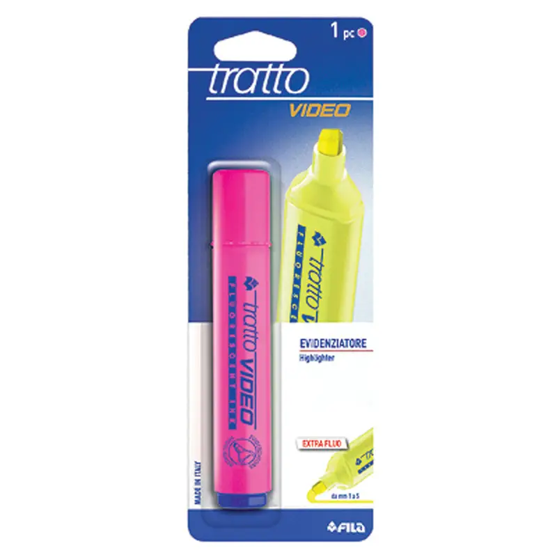 Evidenziatore Tratto Video Blister FILA – Rosa - penne pennarelli ufficio