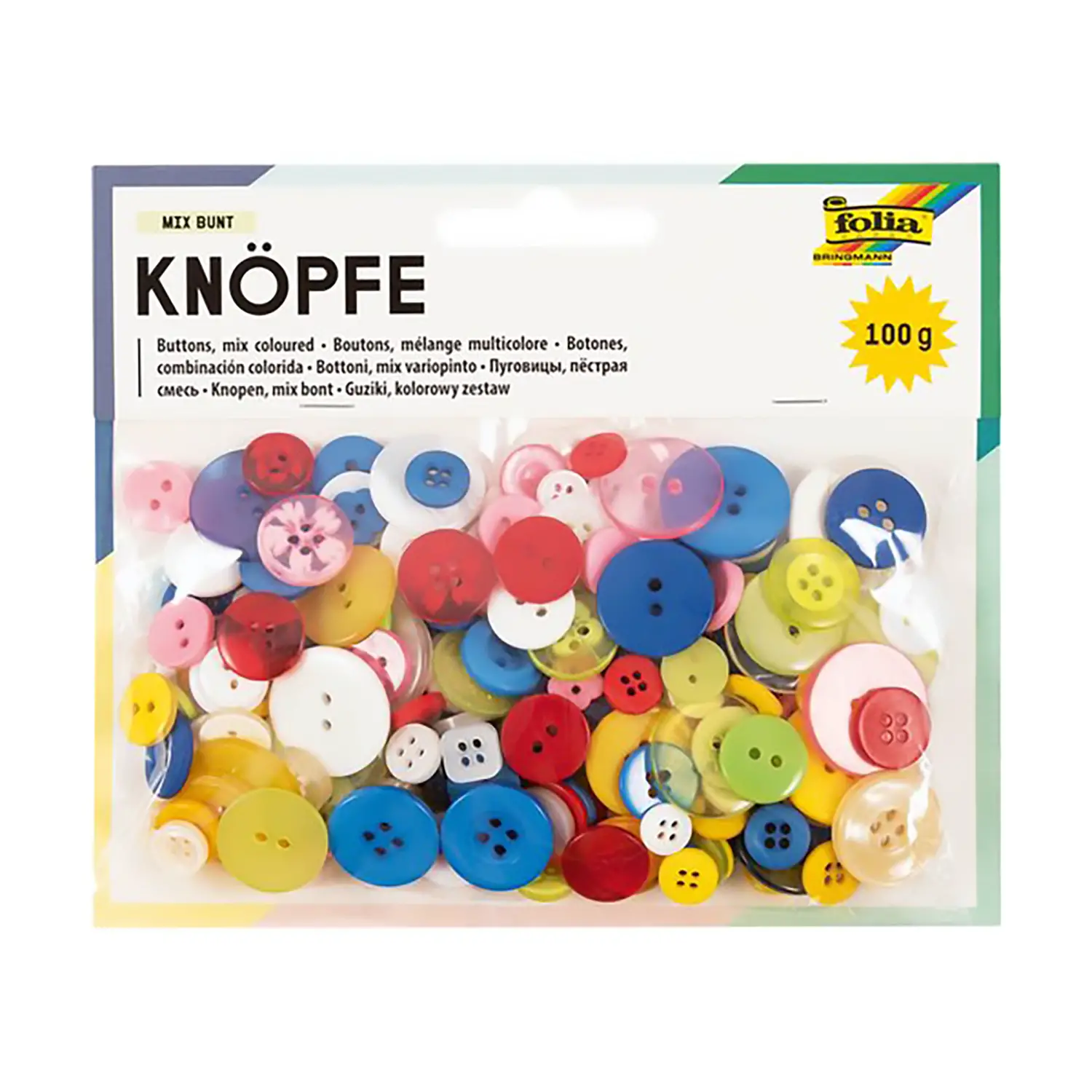 Mix di Bottoni Colorati – 100 gr - Applicazioni e decori