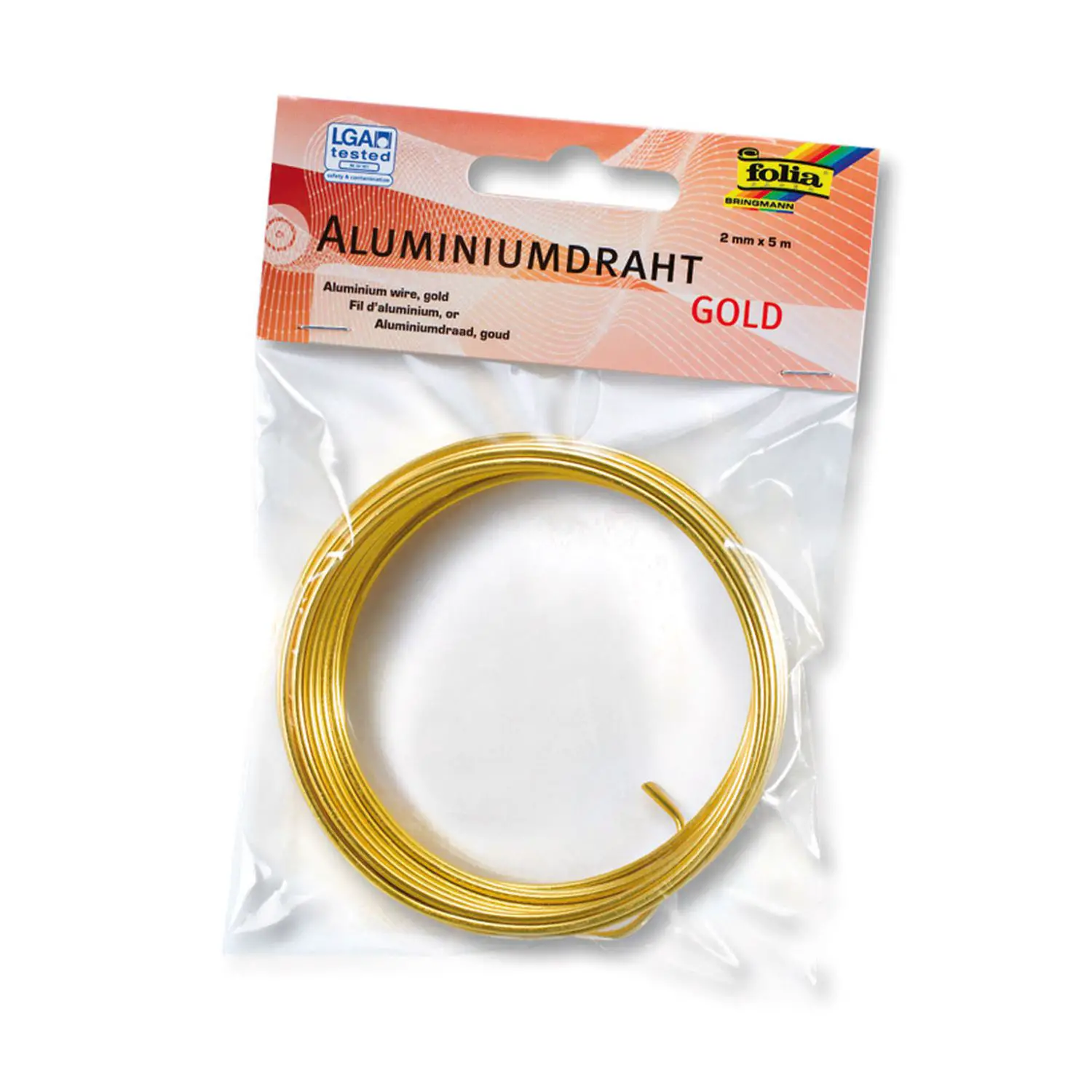 Filo di Alluminio Oro 2 mm x 5 Metri – Filo Duttile - Rafia, nastri e cordoncini
