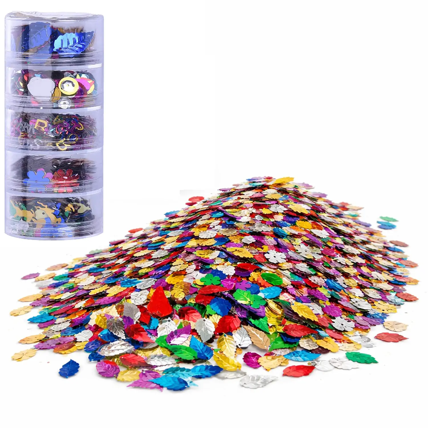 Grande Assortimento di Lustrini – 60 g per Lavoretti Creativi - Applicazioni e decori
