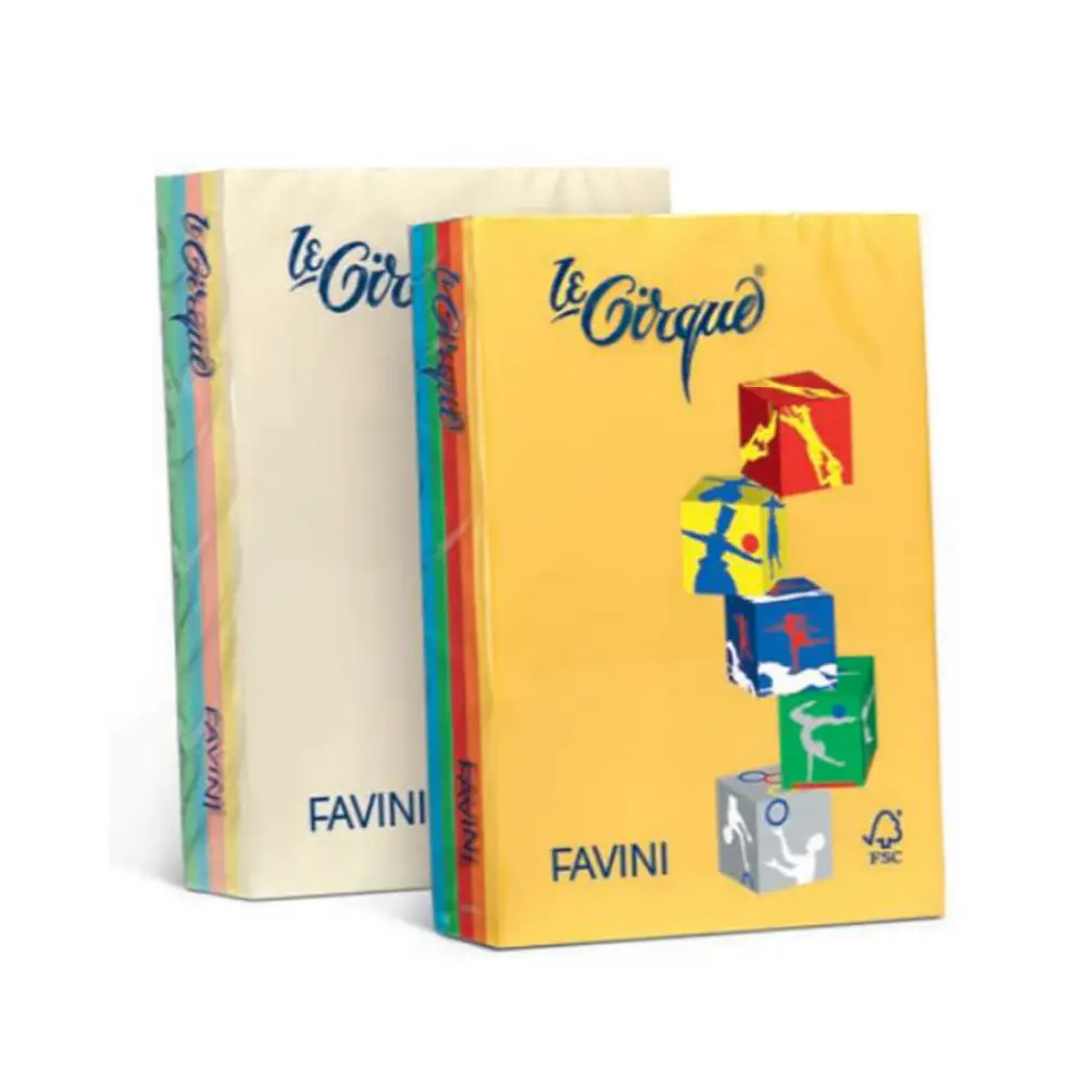 Le Cirque Mix – Carta A4 80 gr - 500 Fogli - 5 Tinte Forti e 5 Tinte Tenui - Carta e cartoncino