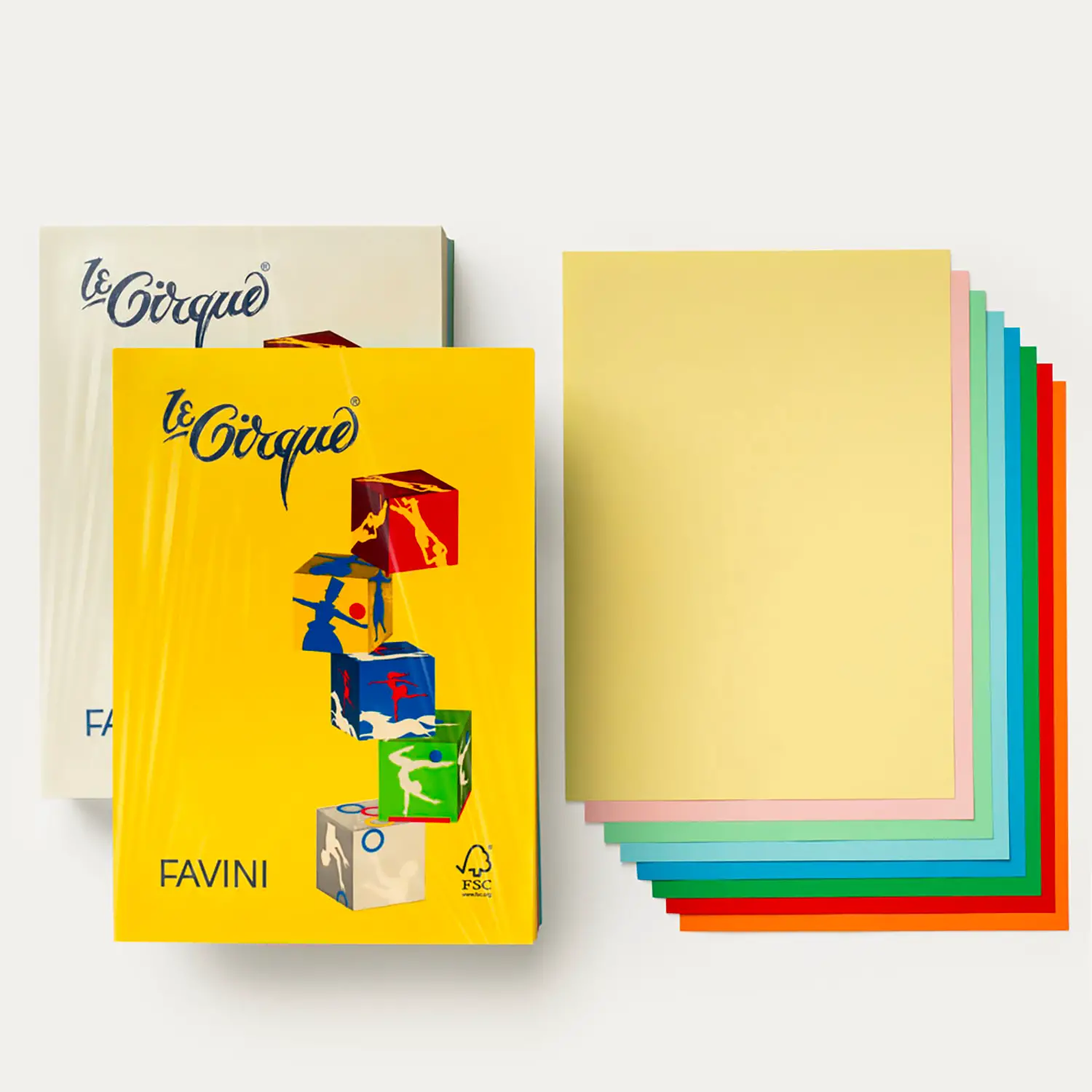 Le Cirque Mix – Carta A4 160 gr - 250 Fogli - 5 Tinte Forti e 5 Tinte Tenui - Carta e cartoncino