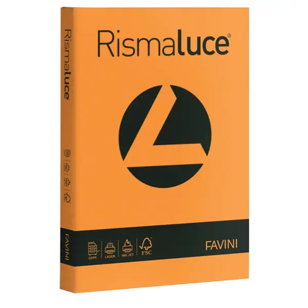 Carta Colorata Rismaluce A4 140 gr – 200 Fogli - Arancio - Carta e cartoncino