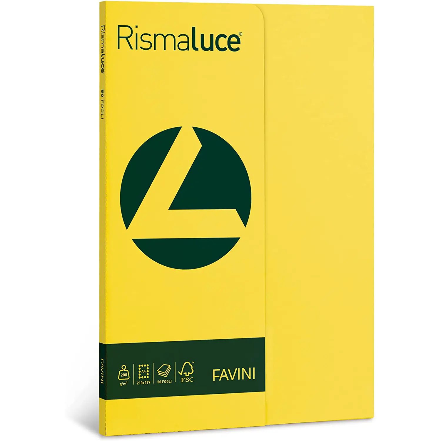 Carta Colorata Rismaluce A4 200 gr – 50 Fogli - Giallo - Carta e cartoncino