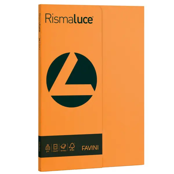 Carta Colorata Rismaluce A4 200 gr – 50 Fogli - Arancio - Carta e cartoncino