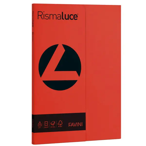 Carta Colorata Rismaluce A4 200 gr – 50 Fogli - Rosso - Carta e cartoncino