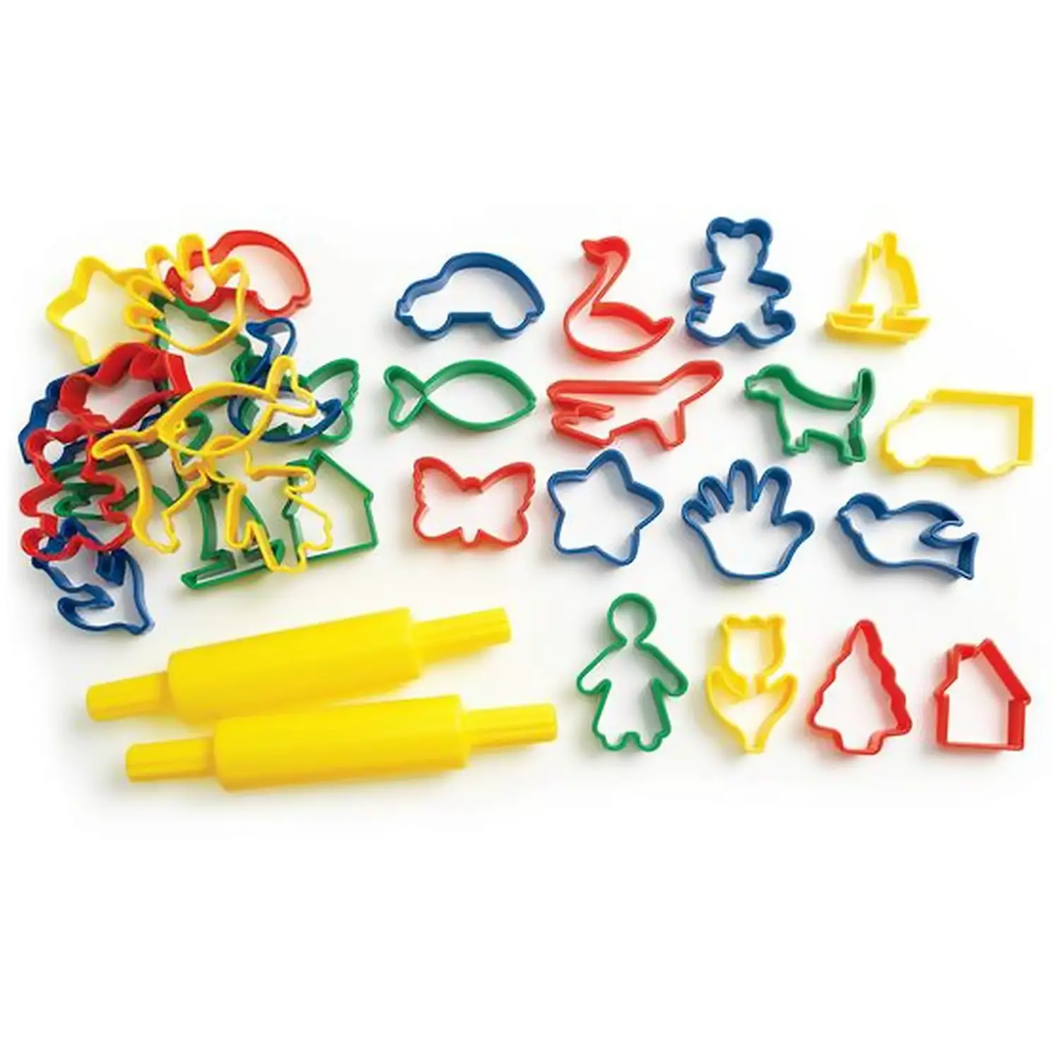 Stampini e Mattarelli Pacco Scuola – 34 Sagome Assortite in 6 Soggetti - Paste per modellare