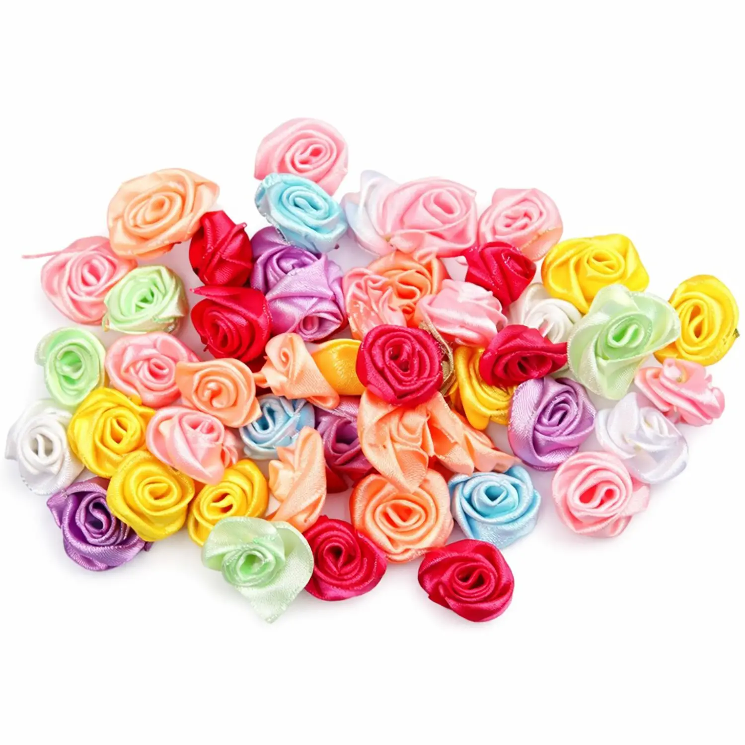 Roselline in Raso 14/18mm. 50Pezzi - Applicazioni e decori