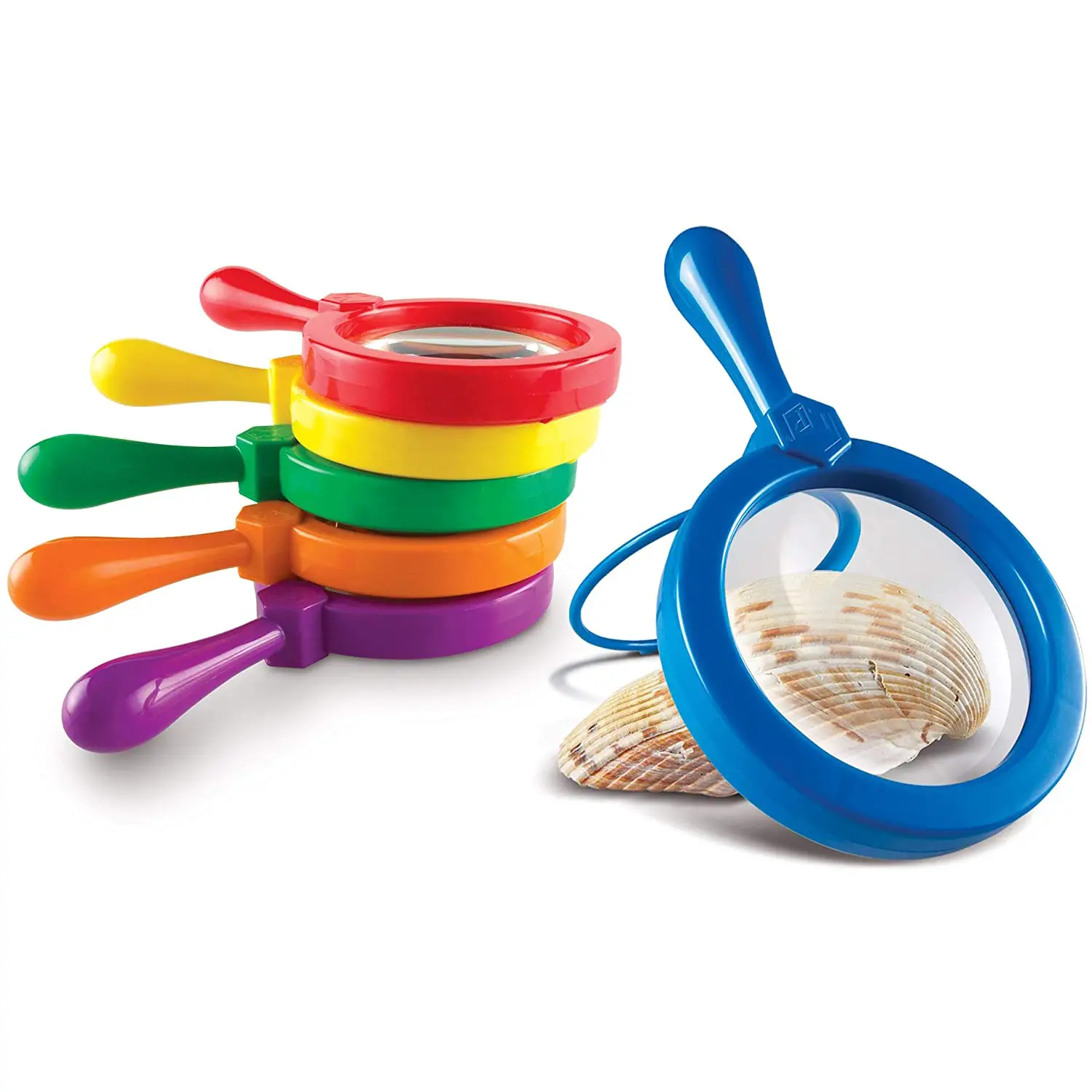 Lenti di Ingrandimento Jumbo per Bambini in Plastica Colorata, Set 6 pezzi - Geografia e scienze naturali