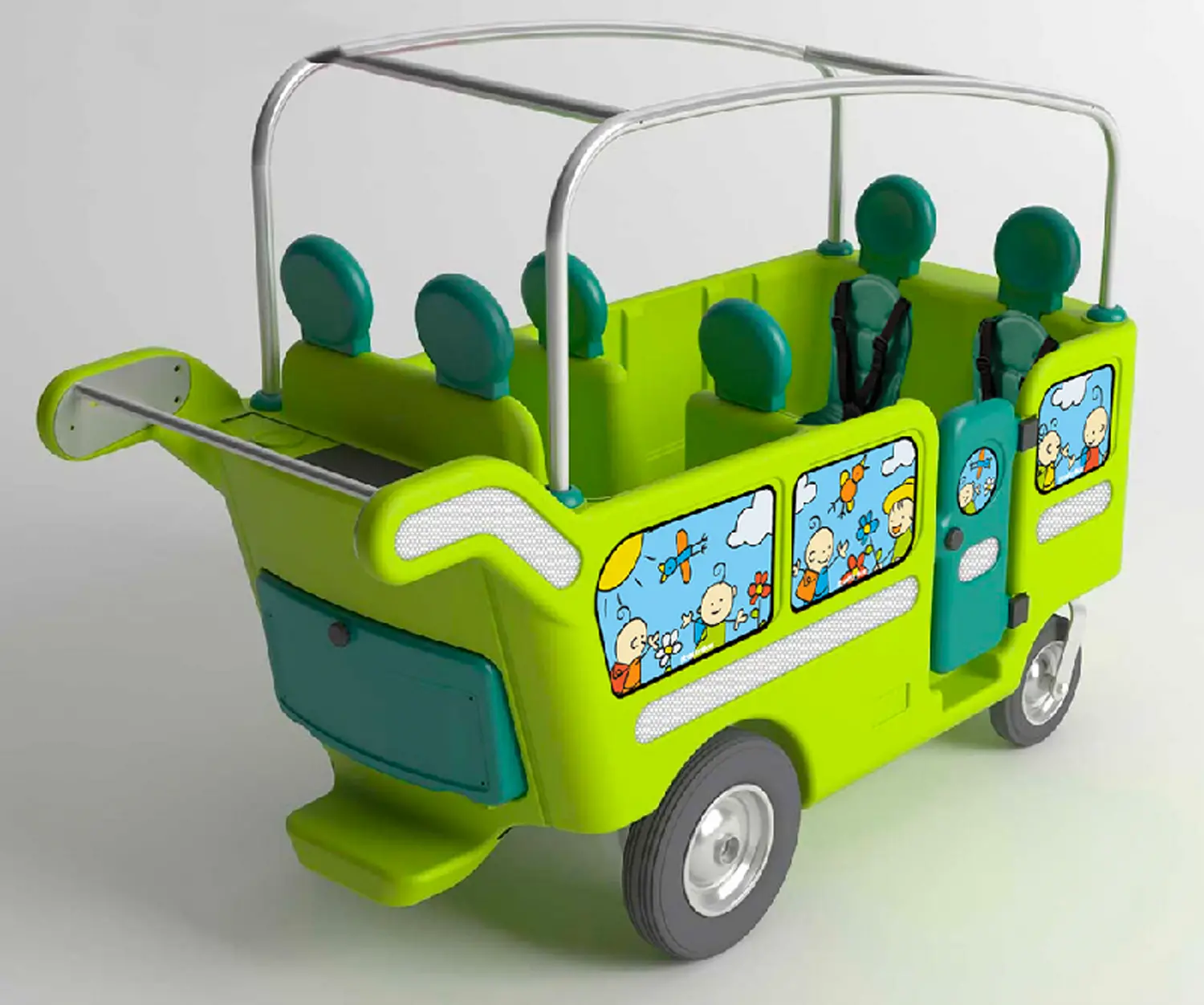 Carrozzino 6 Posti Espresso Granturismo a Spinta Manuale con Accessori, Verde - Carrozzine multiposto