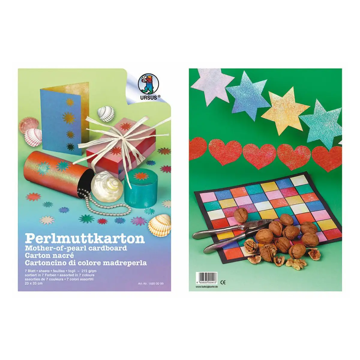 Cartoncino Perlescente, 7 fogli cm 23x33 - Carta e cartoncino