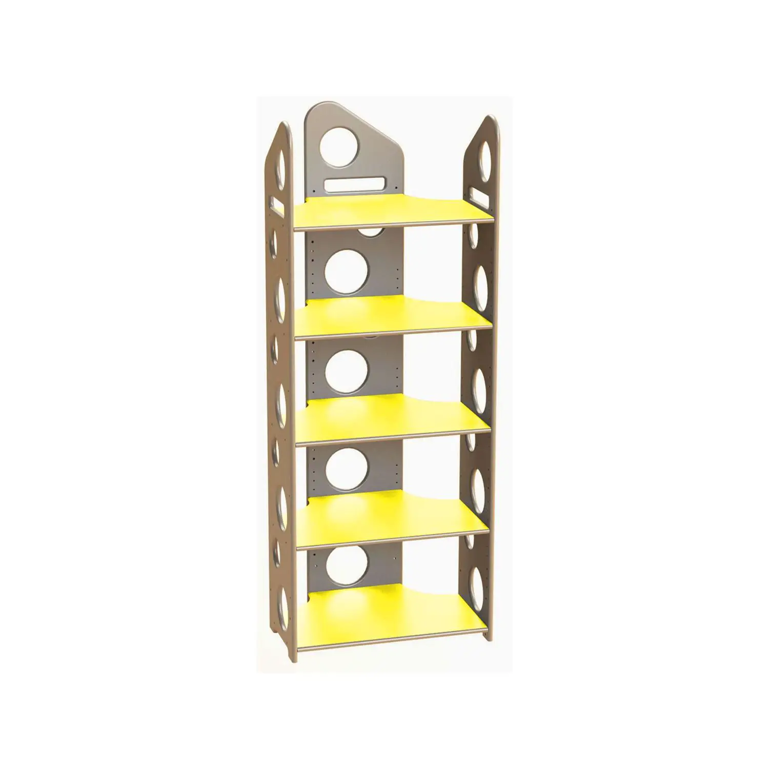 Modulo Libreria a T Alta - Giallo - Arredo per Scuola dell’Infanzia - Librerie e zone lettura
