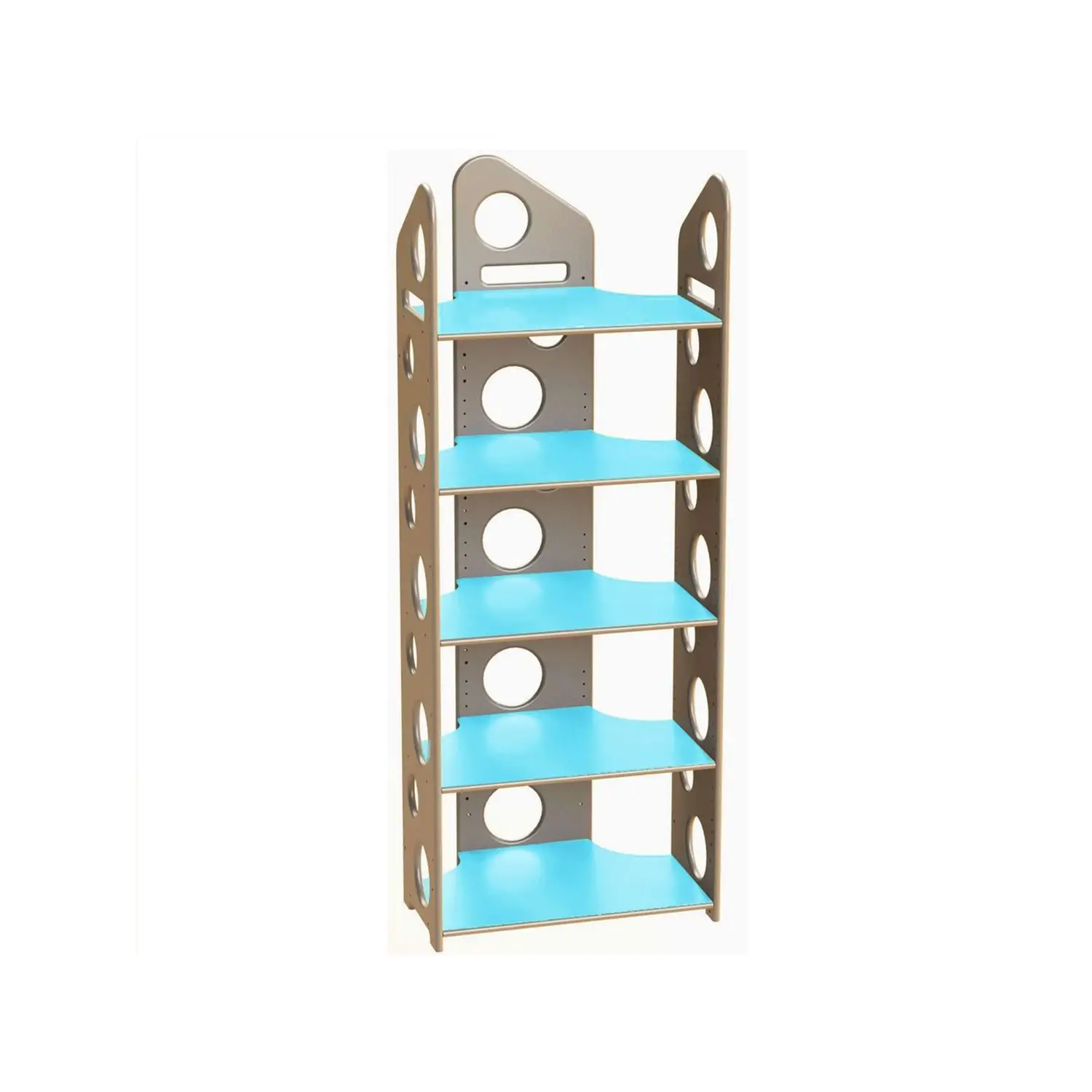 Modulo Libreria a T Alta - Azzurro - Arredo per Scuola dell’Infanzia - Librerie e zone lettura