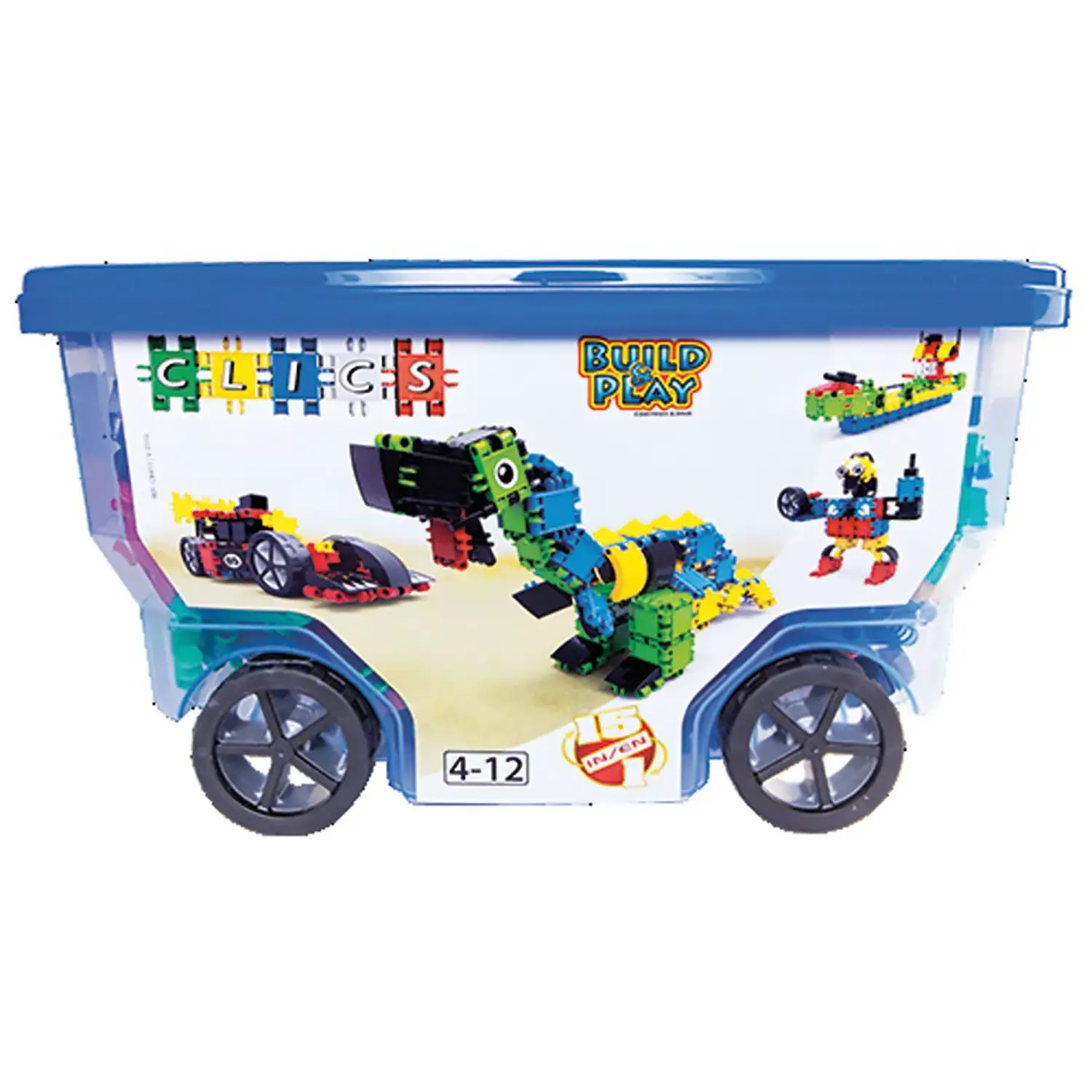 Costruzioni Clics Build & Play Rollerbox 15in 1 377 Elementi - Costruzioni in plastica