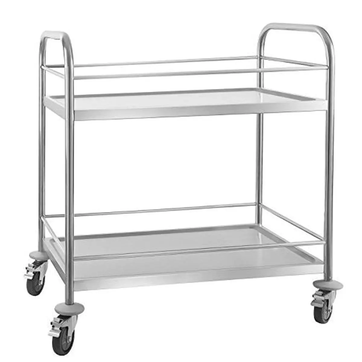 Carrello di Servizio Inox con 2 Mensole, Portavivande - Cucine