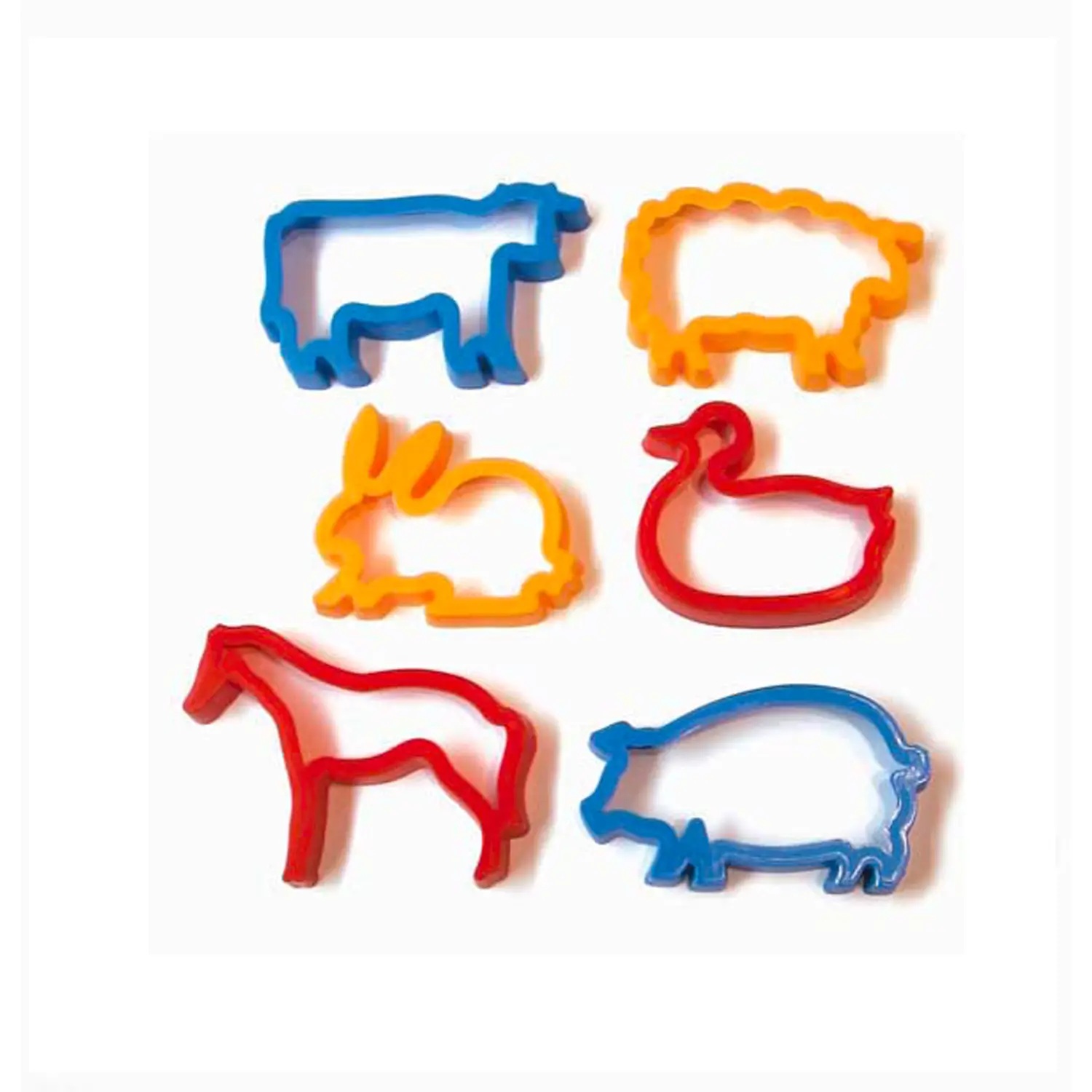 Stampini in Plastica “Animali della Fattoria” – Set 6 Pezzi 6x7 cm - Paste per modellare