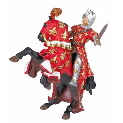 CAVALIERE E CAVALLO ROSSO PERSONAGGI CM.9-13 - armi soldatini