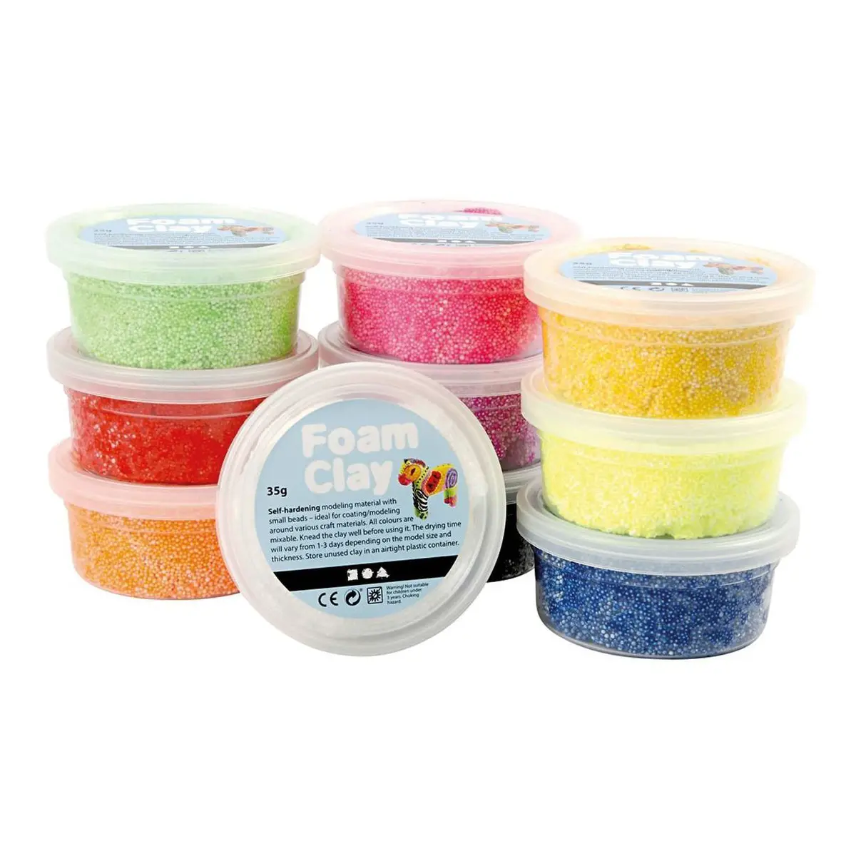 Foam Clay – 10 Colori Pasta Modellabile Autoindurente a Perline - Paste per modellare