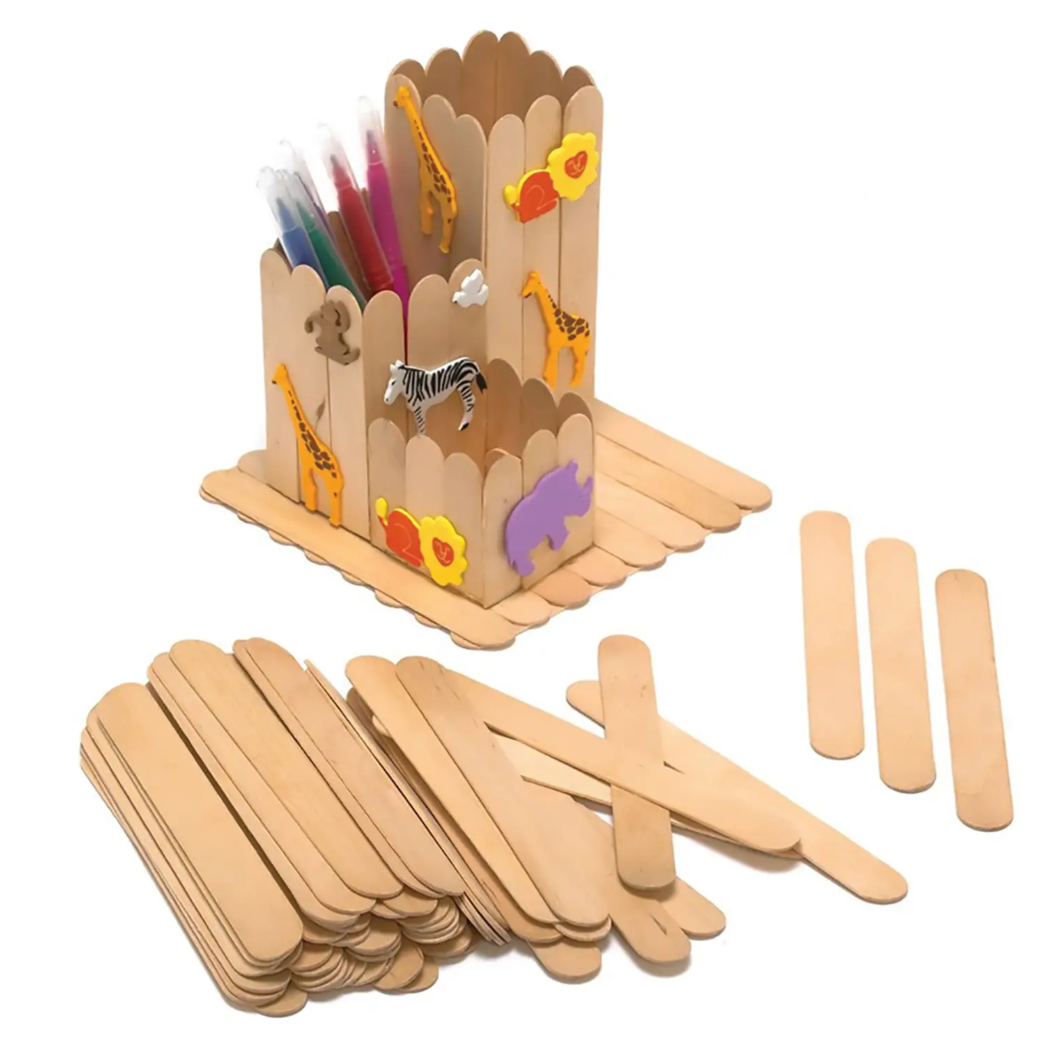 Stecche Gelato Grandi 150 mm in Legno Natuale, 100 Pezzi - Soggetti in legno