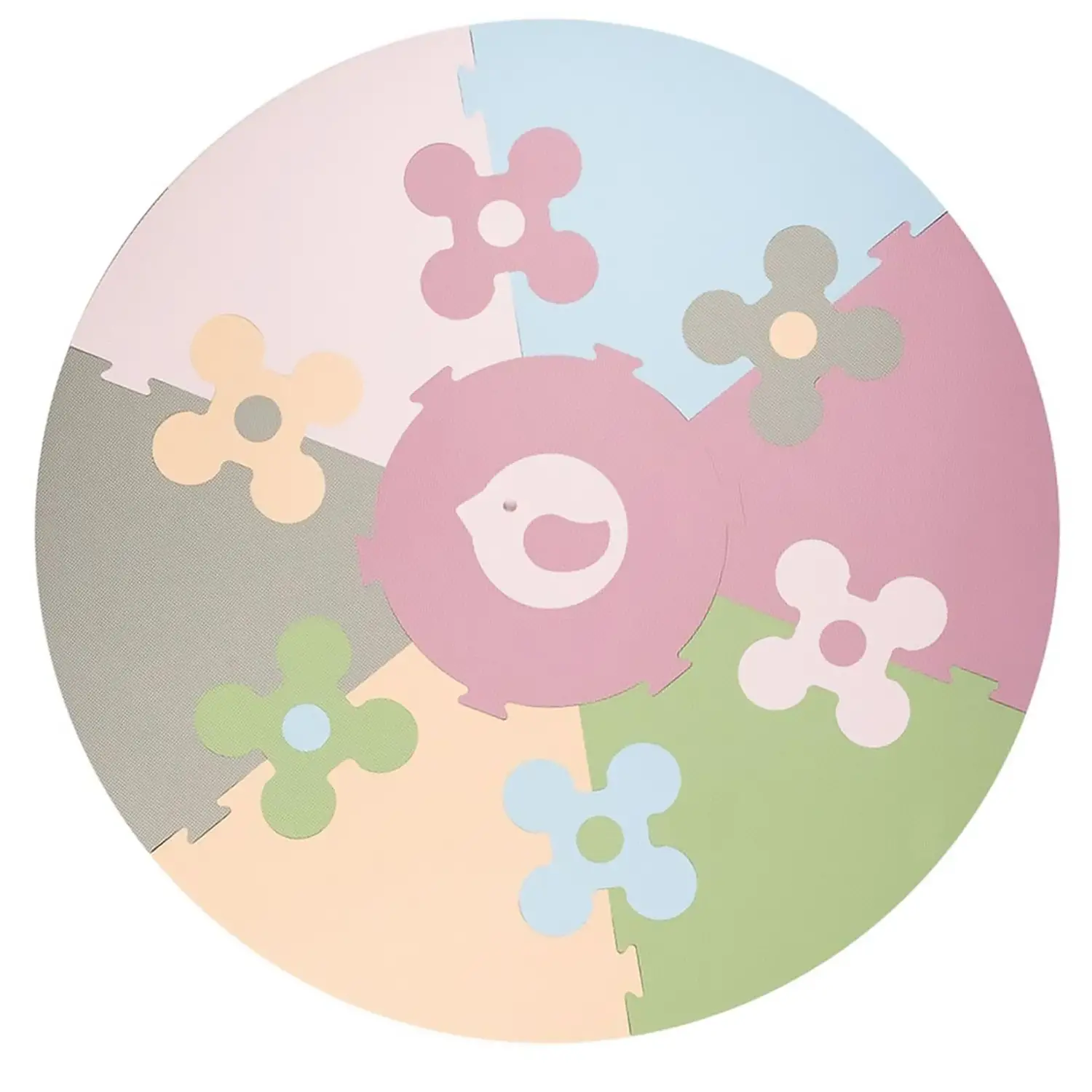 Puzzle Mat Nido Fiori - Set 7 Mats Circolari + 6 Fiori - Tappeti e materassi