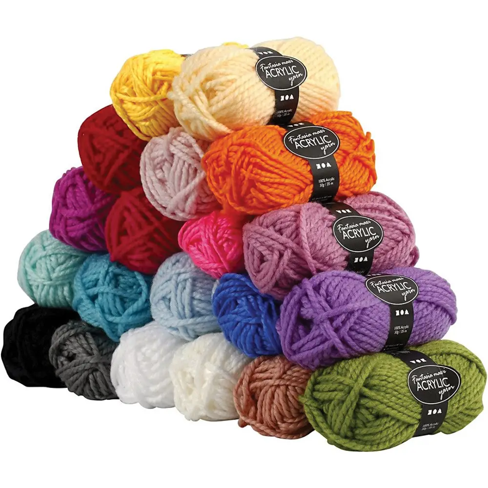Gomitoli di Lana Acrilica 50 gr – Set 20 Colori - Rafia, nastri e cordoncini